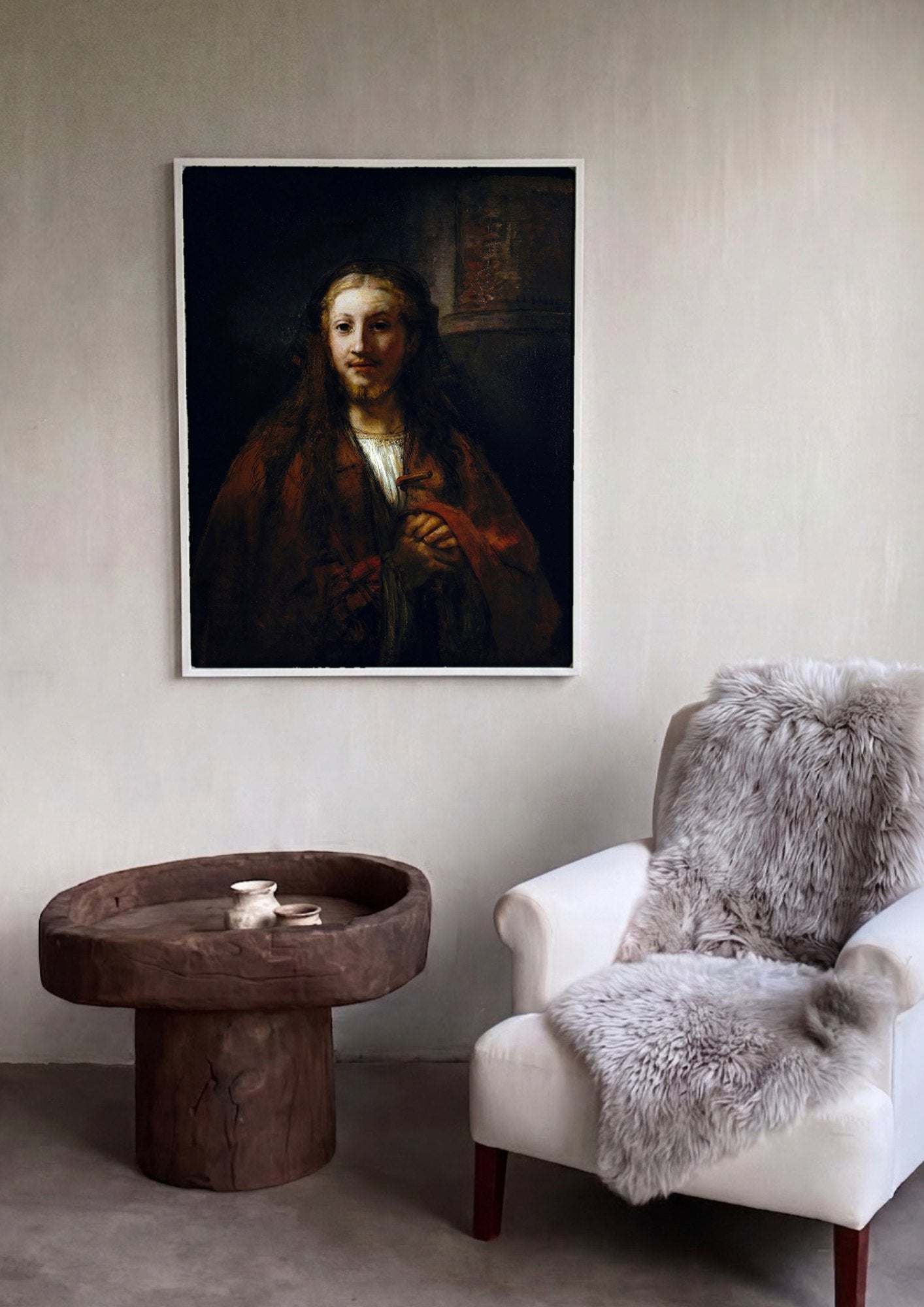 Quadro Decorativo A Cabeça de Cristo - Rembrandt | quadro emoldurado na parede