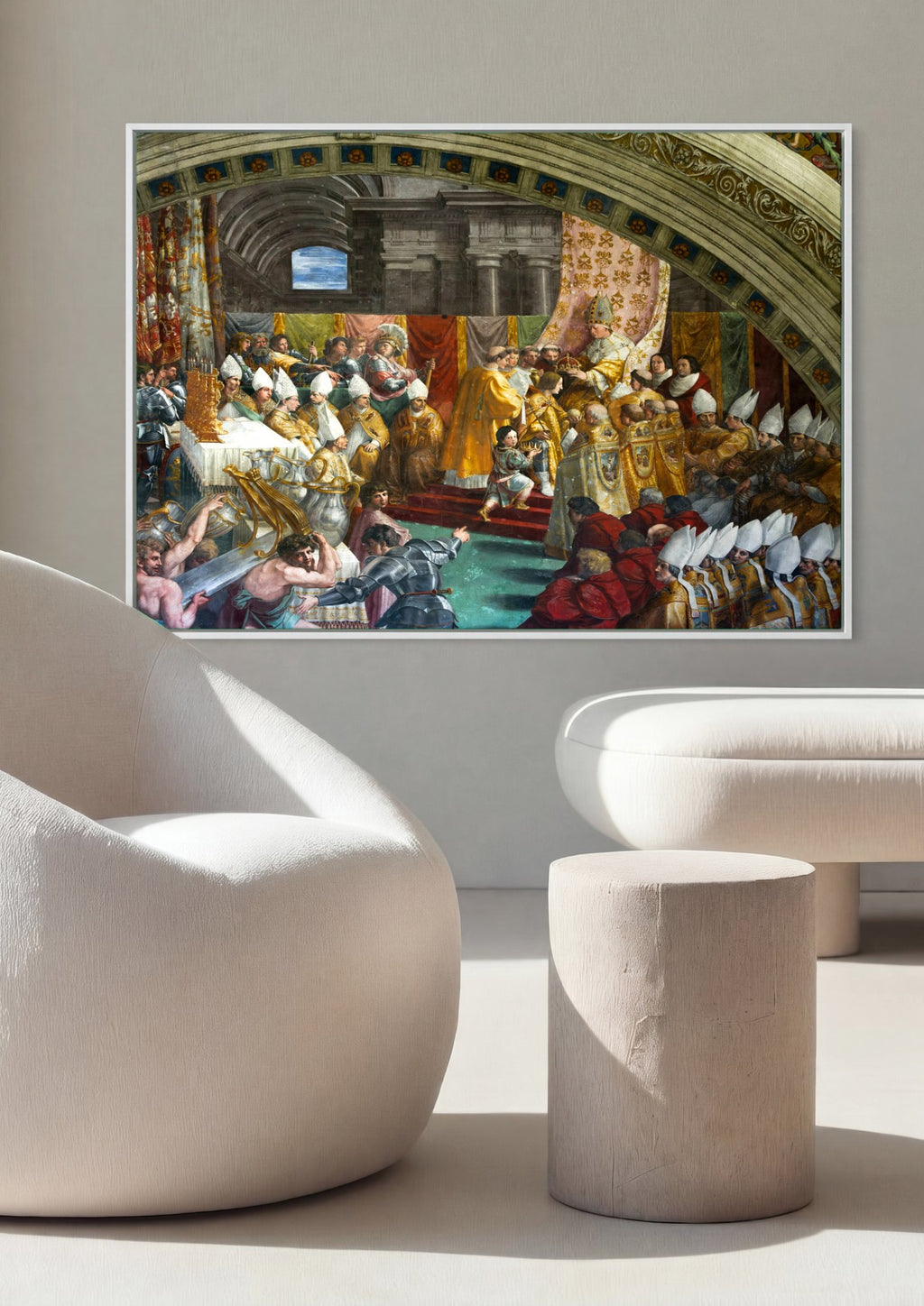 Quadro Decorativo A Coroacao de Carlos Magno - Rafael | quadro emoldurado na parede