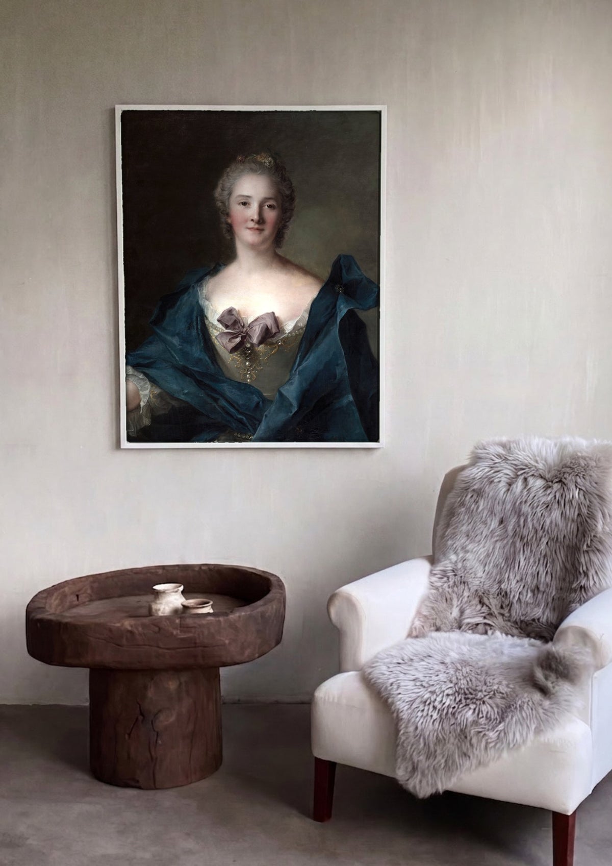 Quadro Decorativo Retrato de Dama - Jean-Marc Nattier | quadro emoldurado na parede