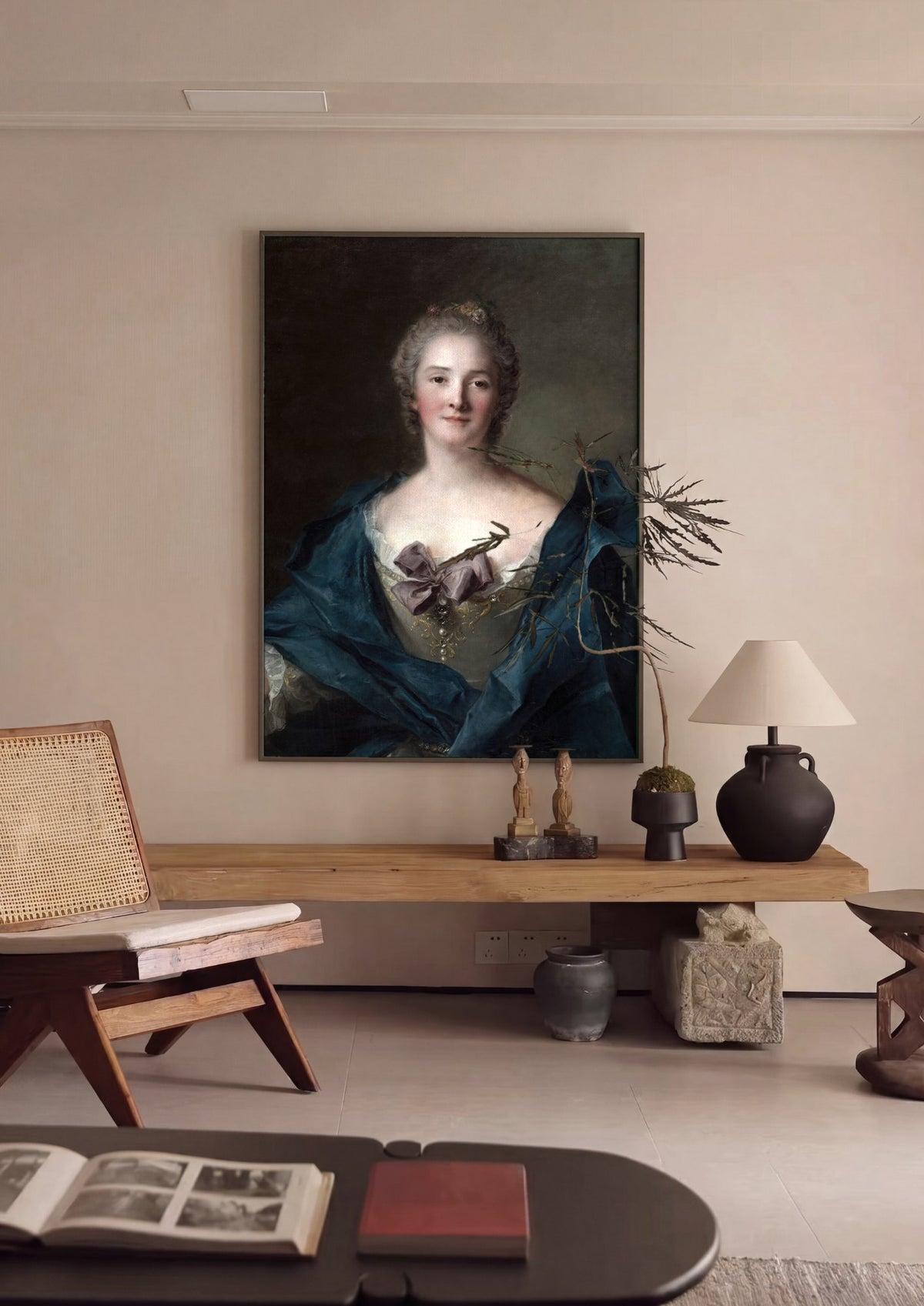 Quadro Decorativo Retrato de Dama - Jean-Marc Nattier | quadro emoldurado na parede