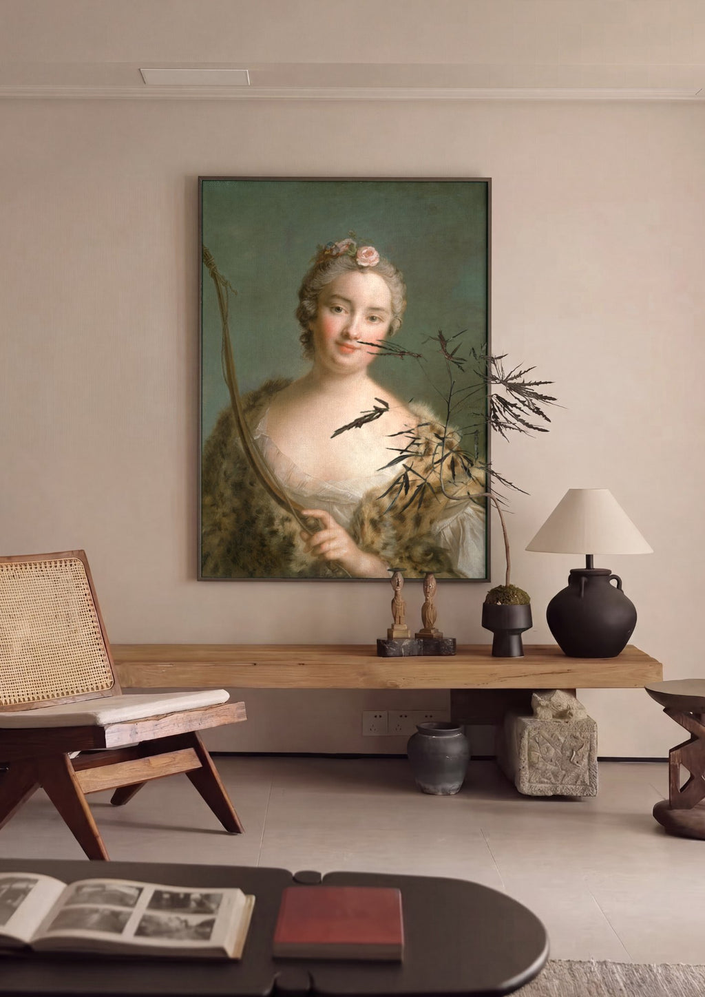 Quadro Decorativo Retrato de Dama - Jean-Marc Nattier | quadro emoldurado na parede
