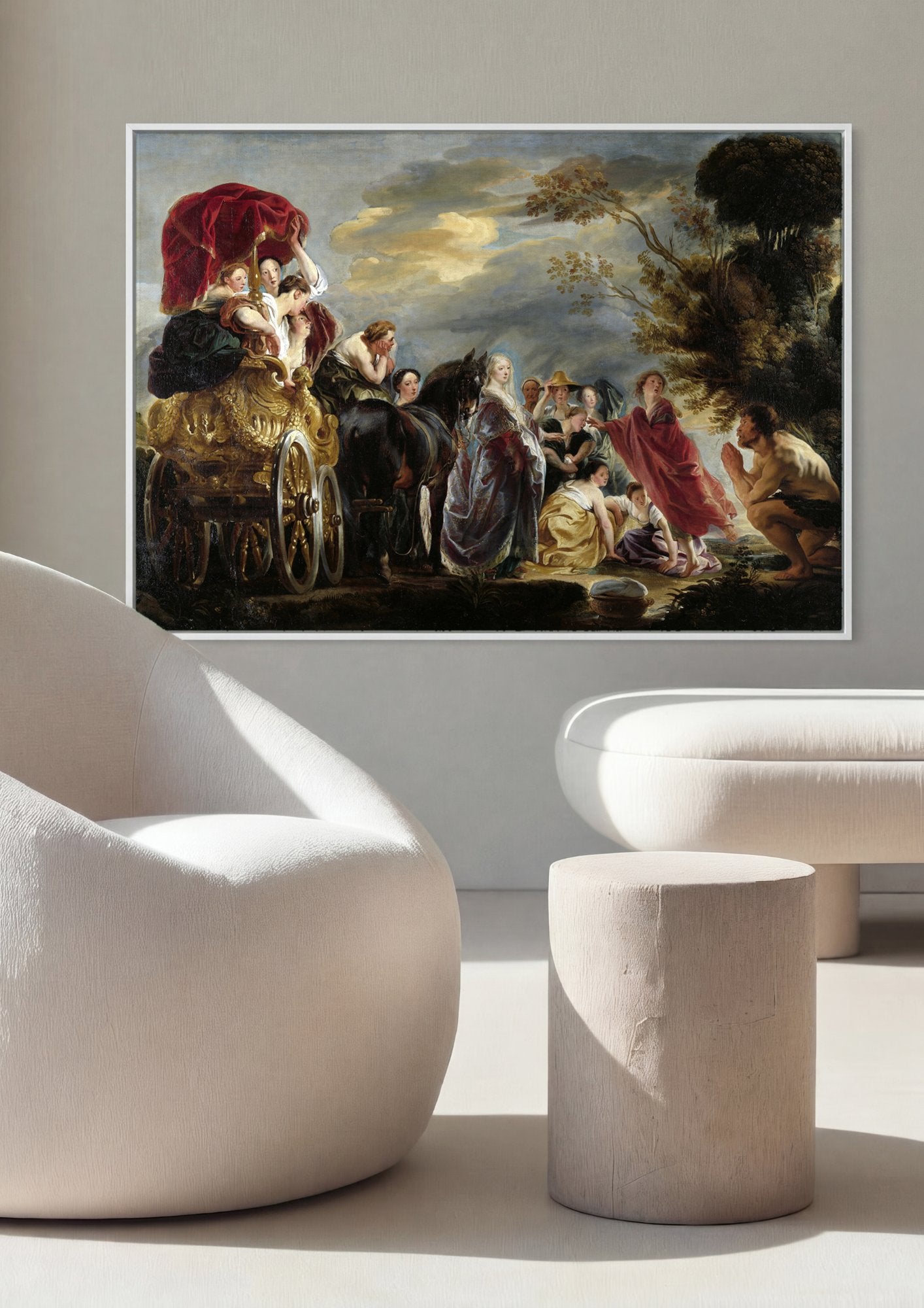 Quadro Decorativo A Rainha Tomyris com a Cabeça de Ciro - Jordaens em ambiente decorado