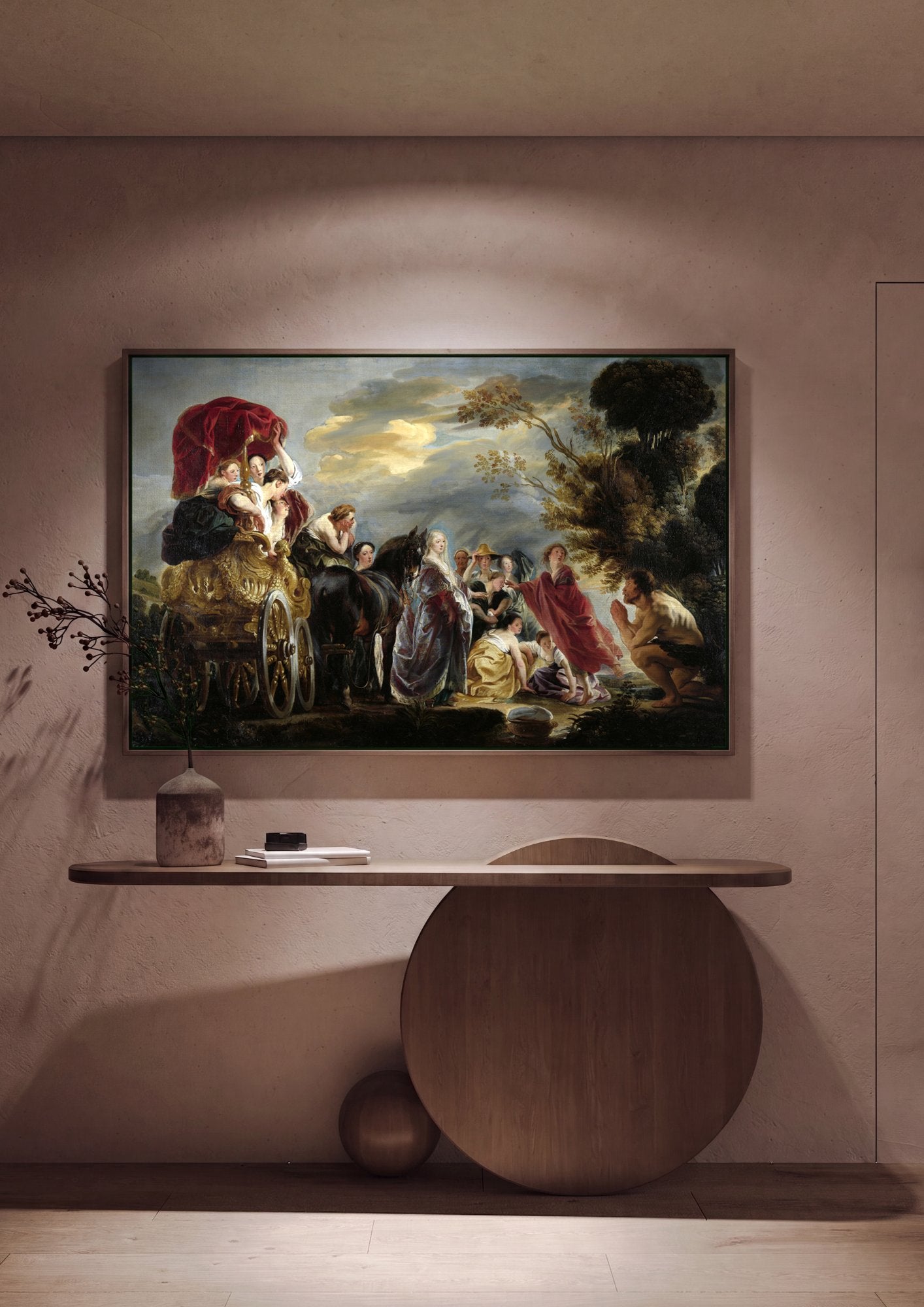 Quadro Decorativo A Rainha Tomyris com a Cabeça de Ciro - Jordaens em ambiente decorado