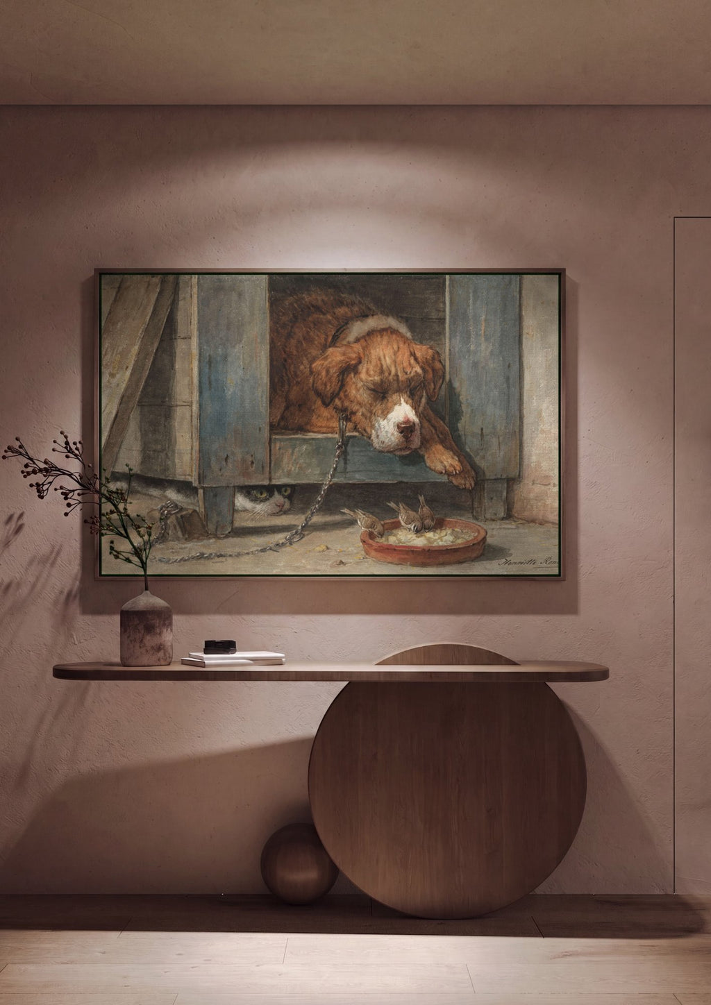 Quadro Decorativo Cenas Domésticas com Animais - Henriëtte Ronner-Knip em ambiente decorado