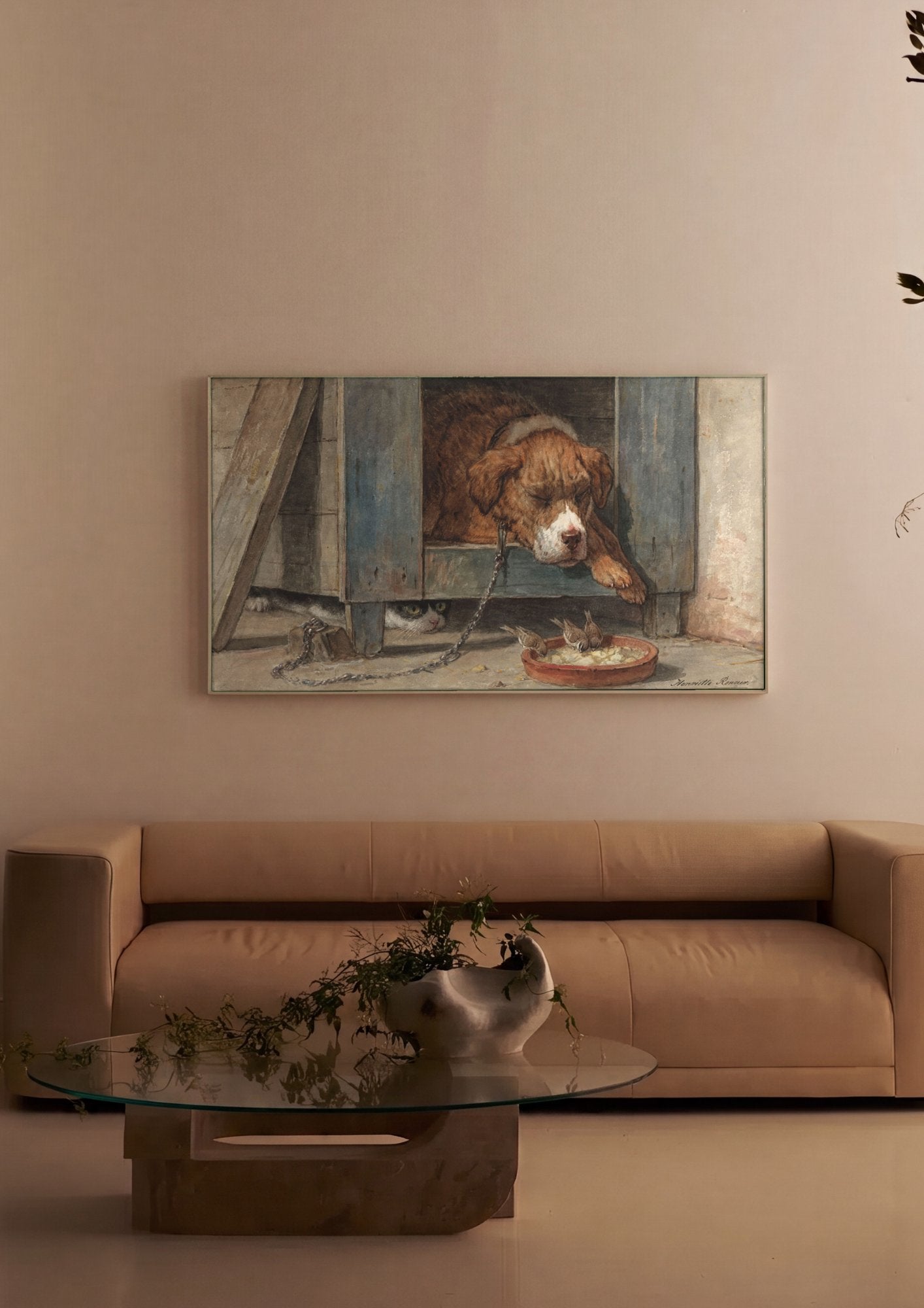 Quadro Decorativo Cenas Domésticas com Animais - Henriëtte Ronner-Knip em ambiente decorado