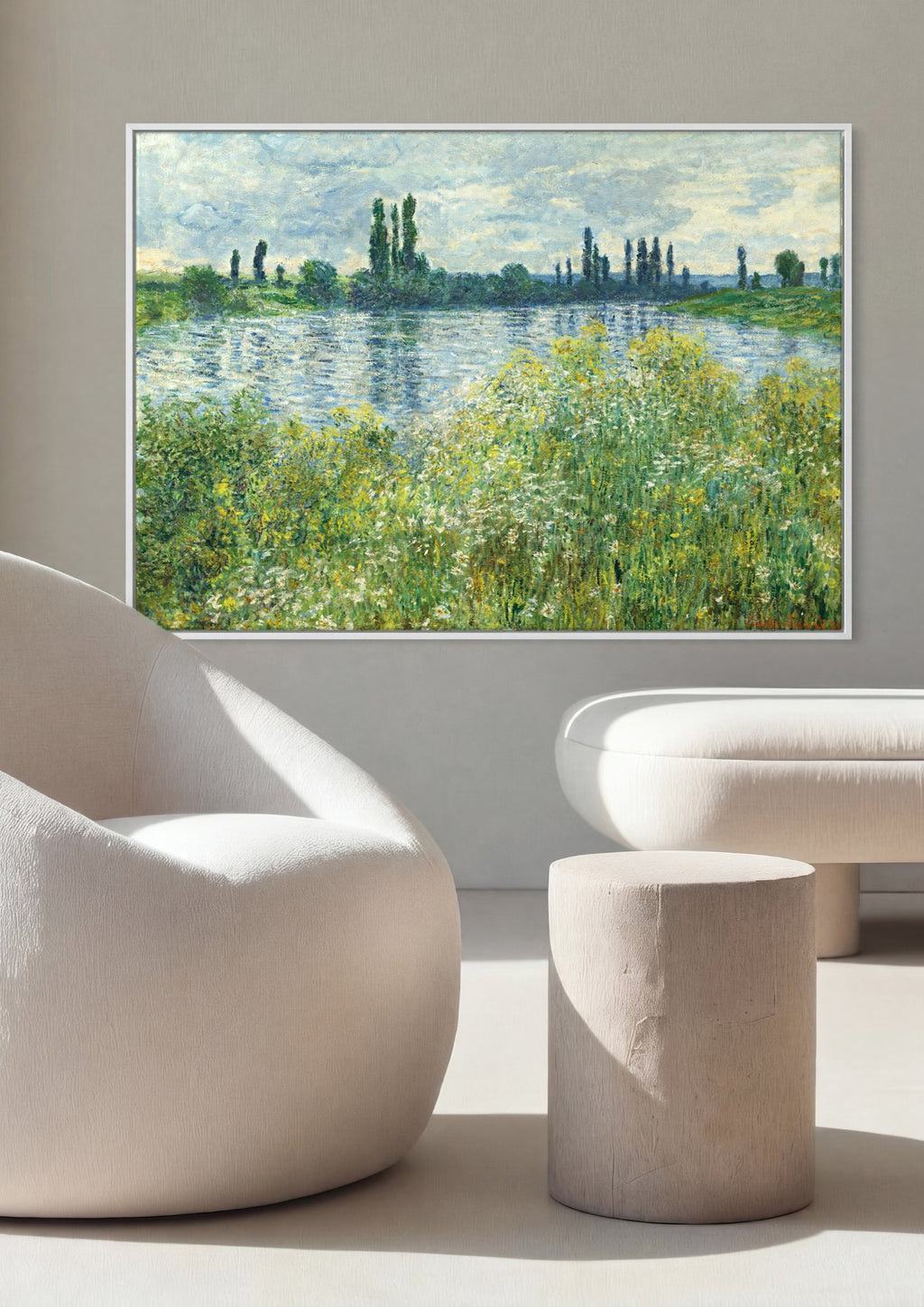Quadro Decorativo Campo de Papoulas em Argenteuil - Claude Monet em ambiente decorado