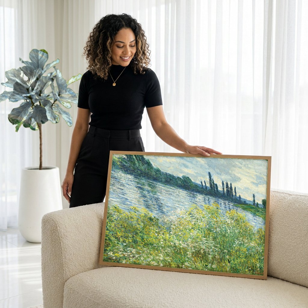 Quadro Decorativo Campo de Papoulas em Argenteuil - Claude Monet com modelo em ambiente
