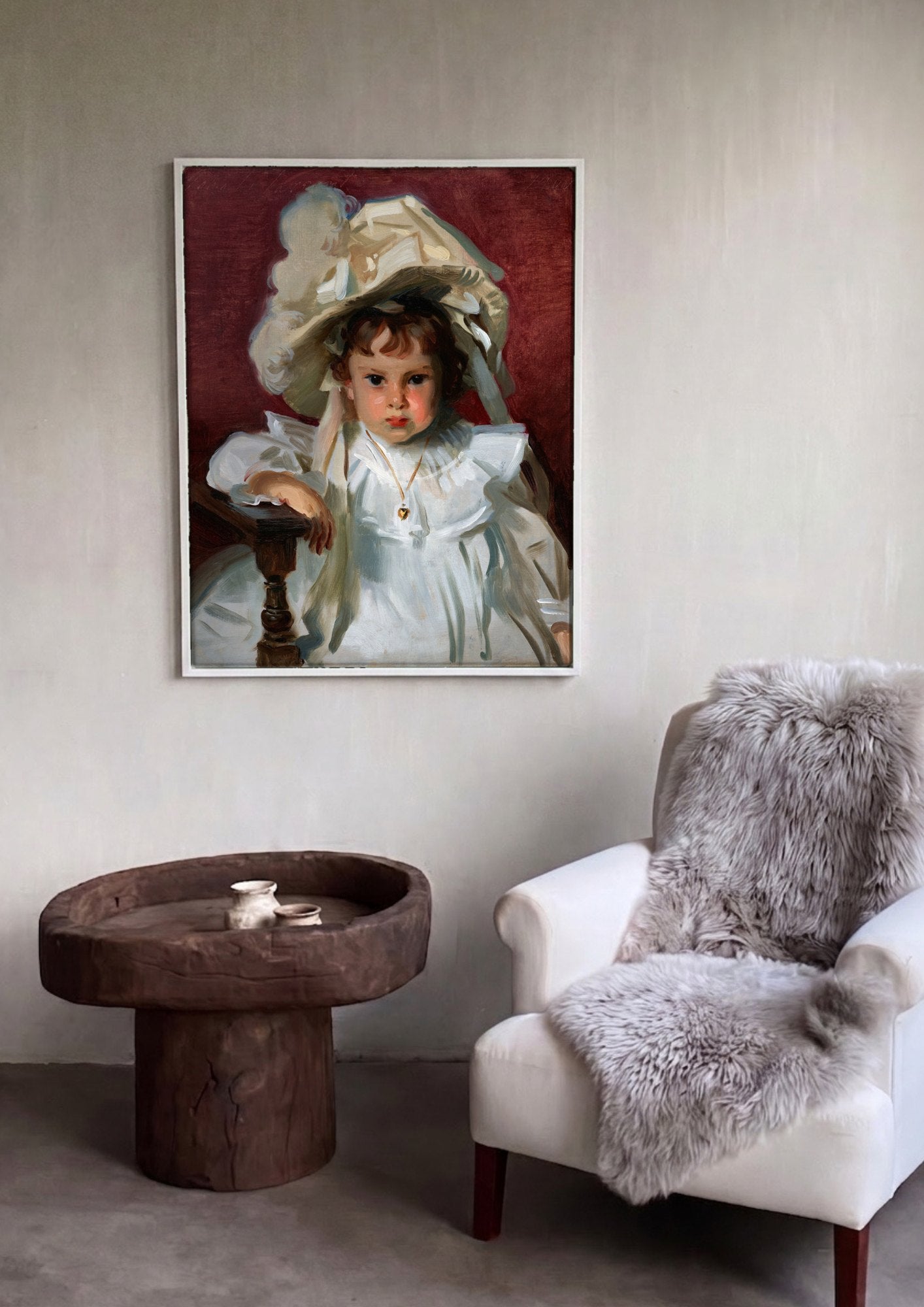 Quadro Decorativo Retrato de Menina com Chapeu - John S. Sargent | quadro emoldurado na parede