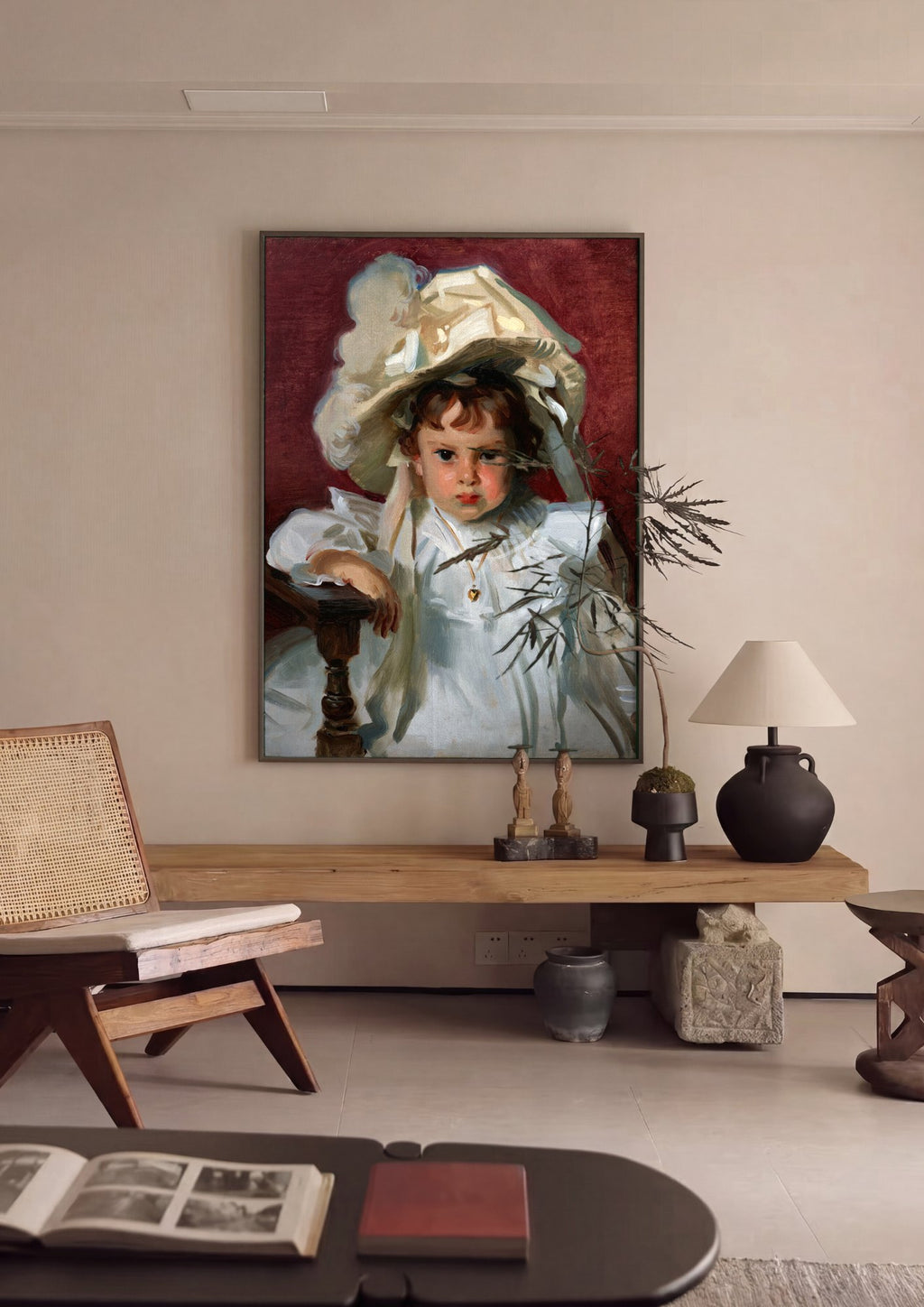 Quadro Decorativo Retrato de Menina com Chapeu - John S. Sargent | quadro emoldurado na parede