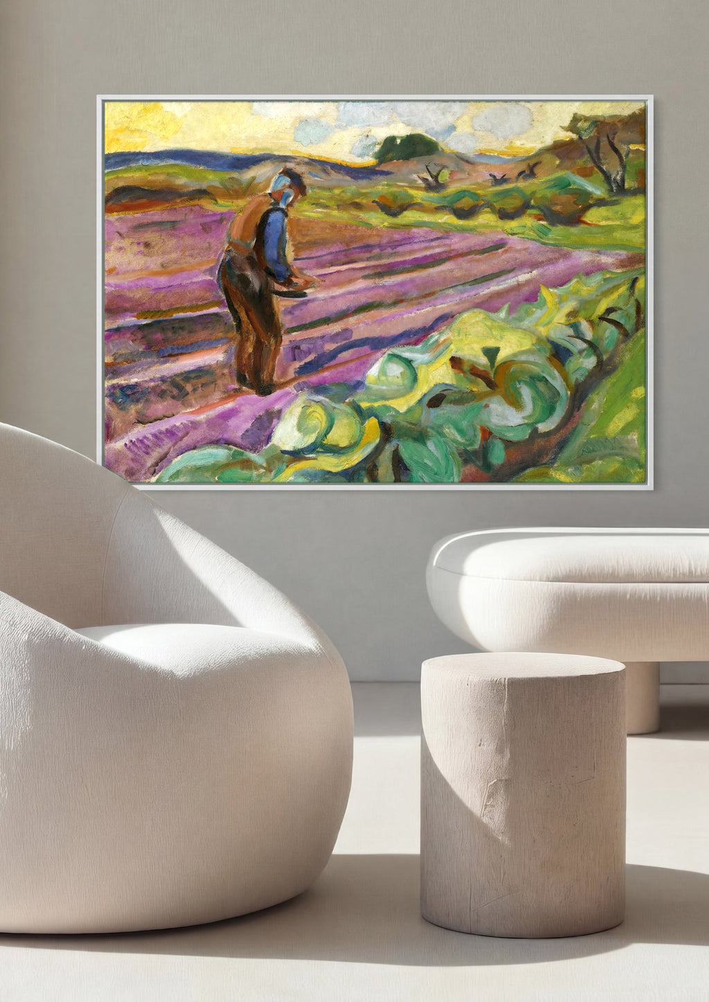 Quadro Decorativo Campo Lavrado - Edvard Munch | quadro emoldurado na parede