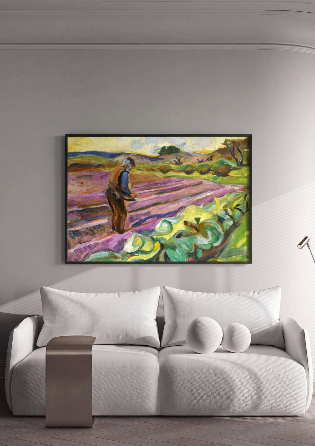 Quadro Decorativo Campo Lavrado - Edvard Munch | quadro emoldurado na parede