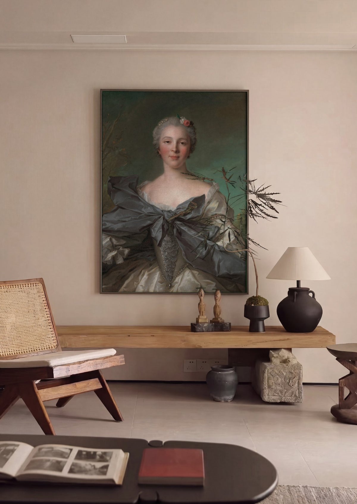Quadro Decorativo Retrato de Dama - Jean-Marc Nattier | quadro emoldurado na parede