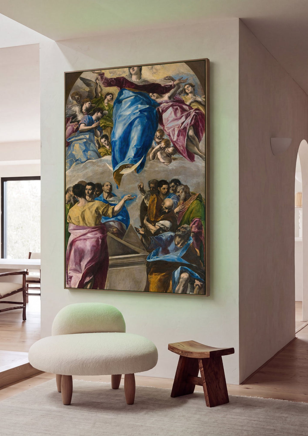 Quadro Decorativo A Assunção da Virgem - El Greco em ambiente decorado