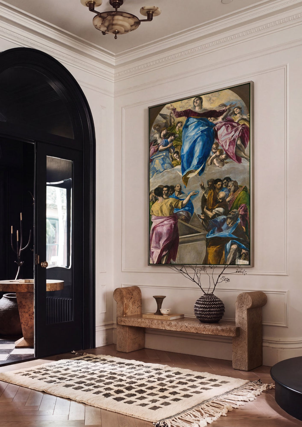 Quadro Decorativo A Assunção da Virgem - El Greco em ambiente decorado