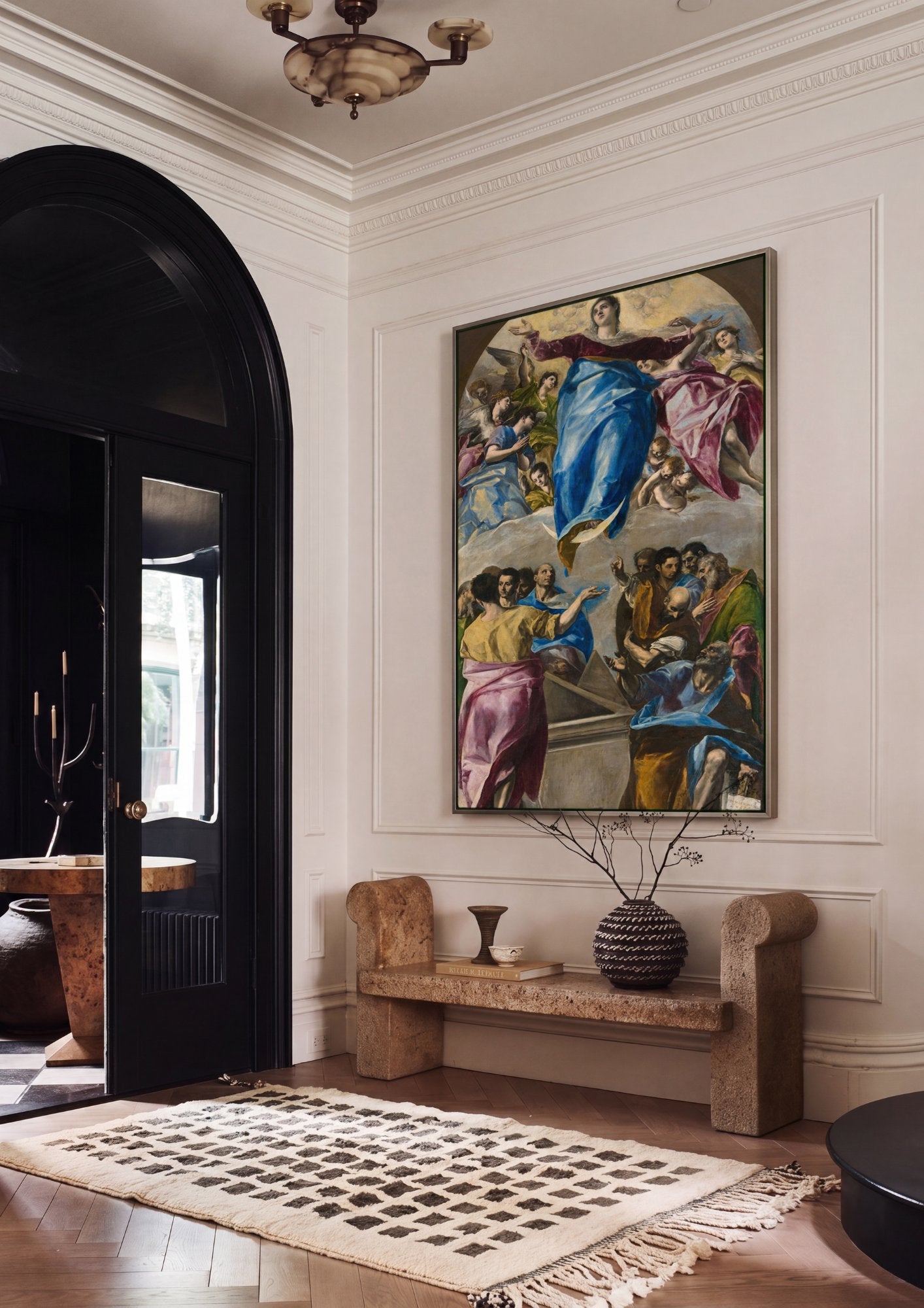 Quadro Decorativo A Assunção da Virgem - El Greco em ambiente decorado