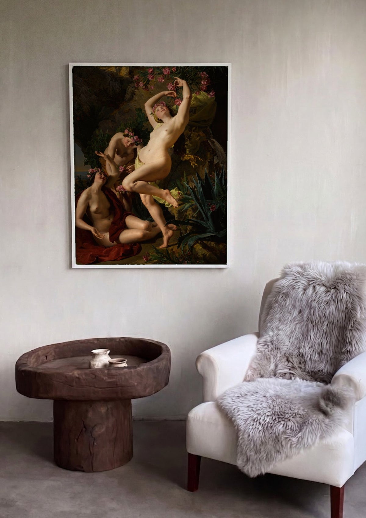 Quadro Decorativo Ninfas e Sátiros - Waldmüller | quadro emoldurado na parede