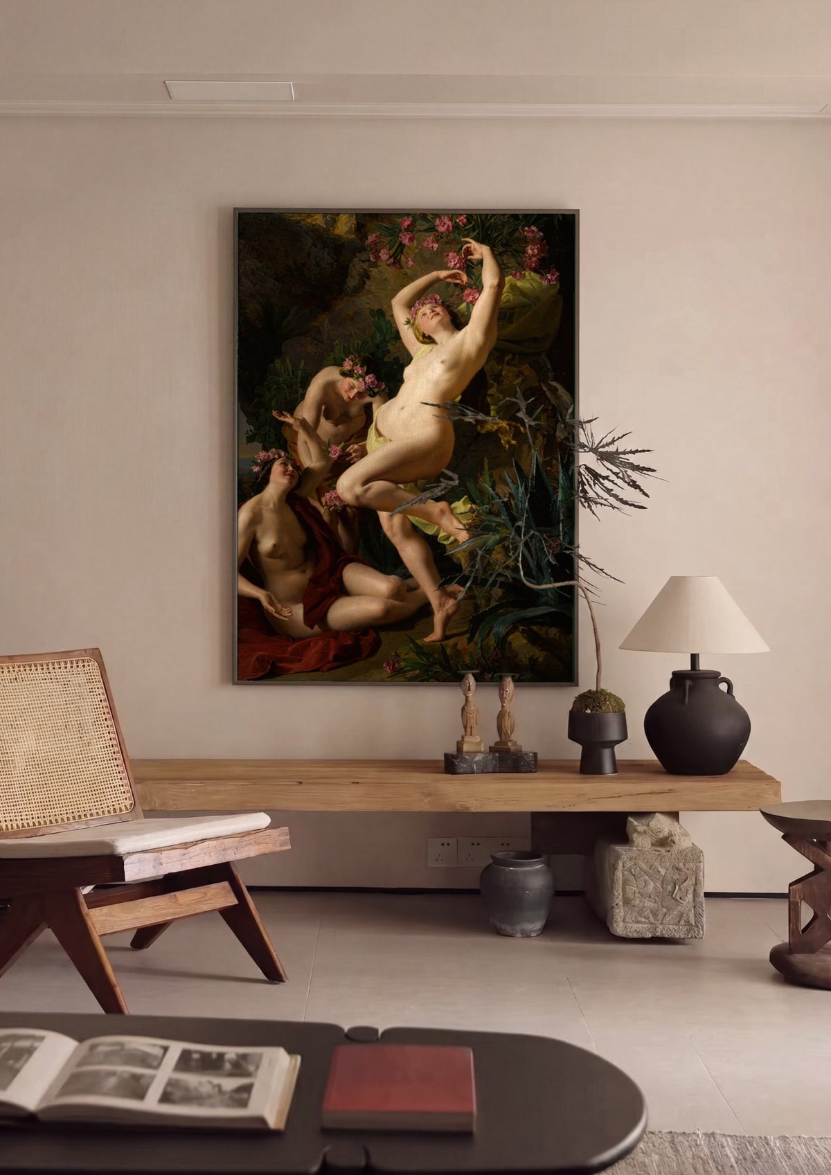 Quadro Decorativo Ninfas e Sátiros - Waldmüller | quadro emoldurado na parede