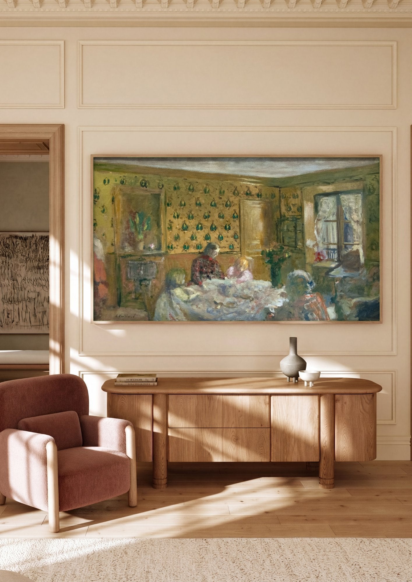Quadro Decorativo Cena de Interior com Figuras - Édouard Vuillard em ambiente decorado