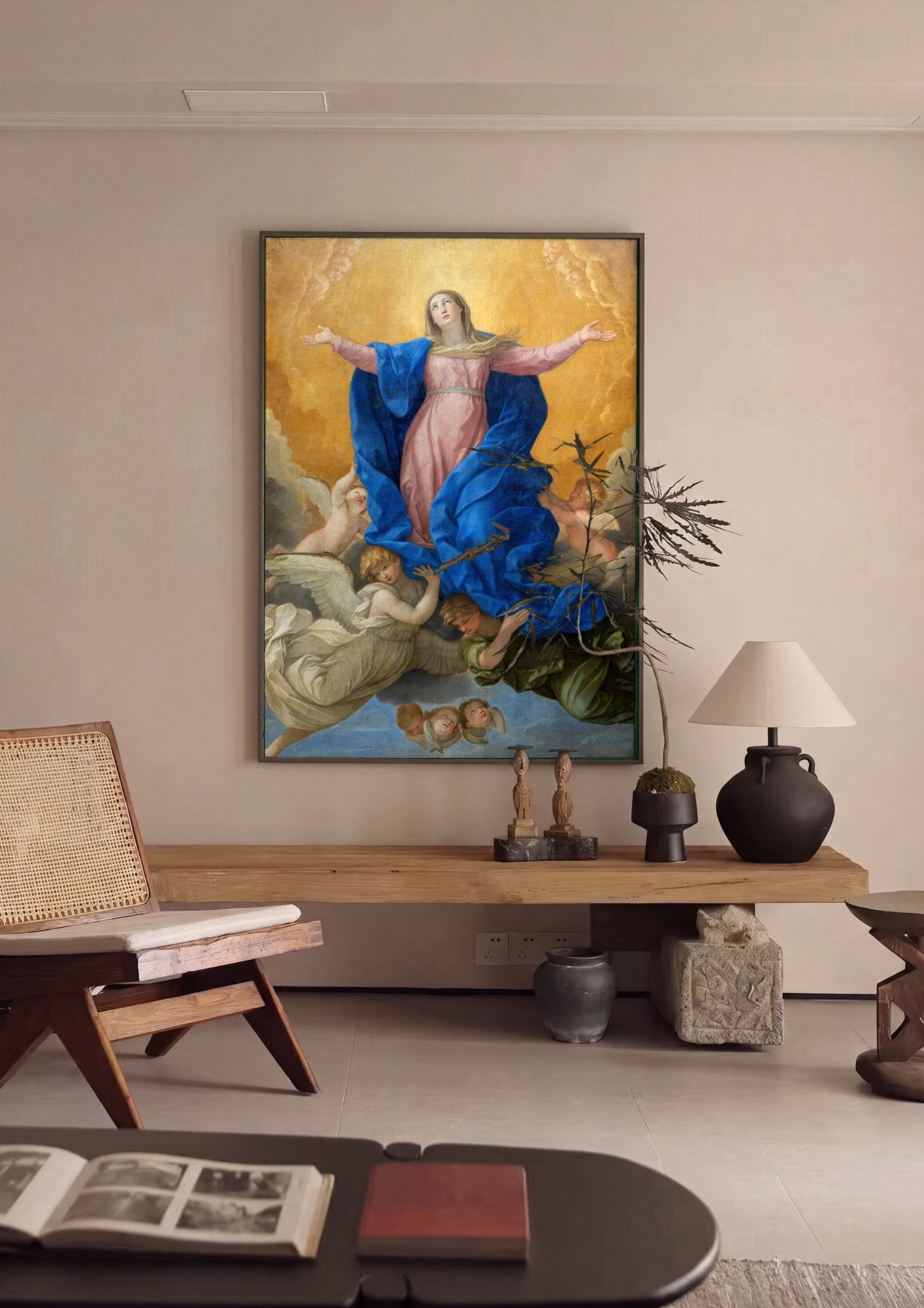 Quadro Decorativo A Assunção da Virgem - Guido Reni em ambiente decorado