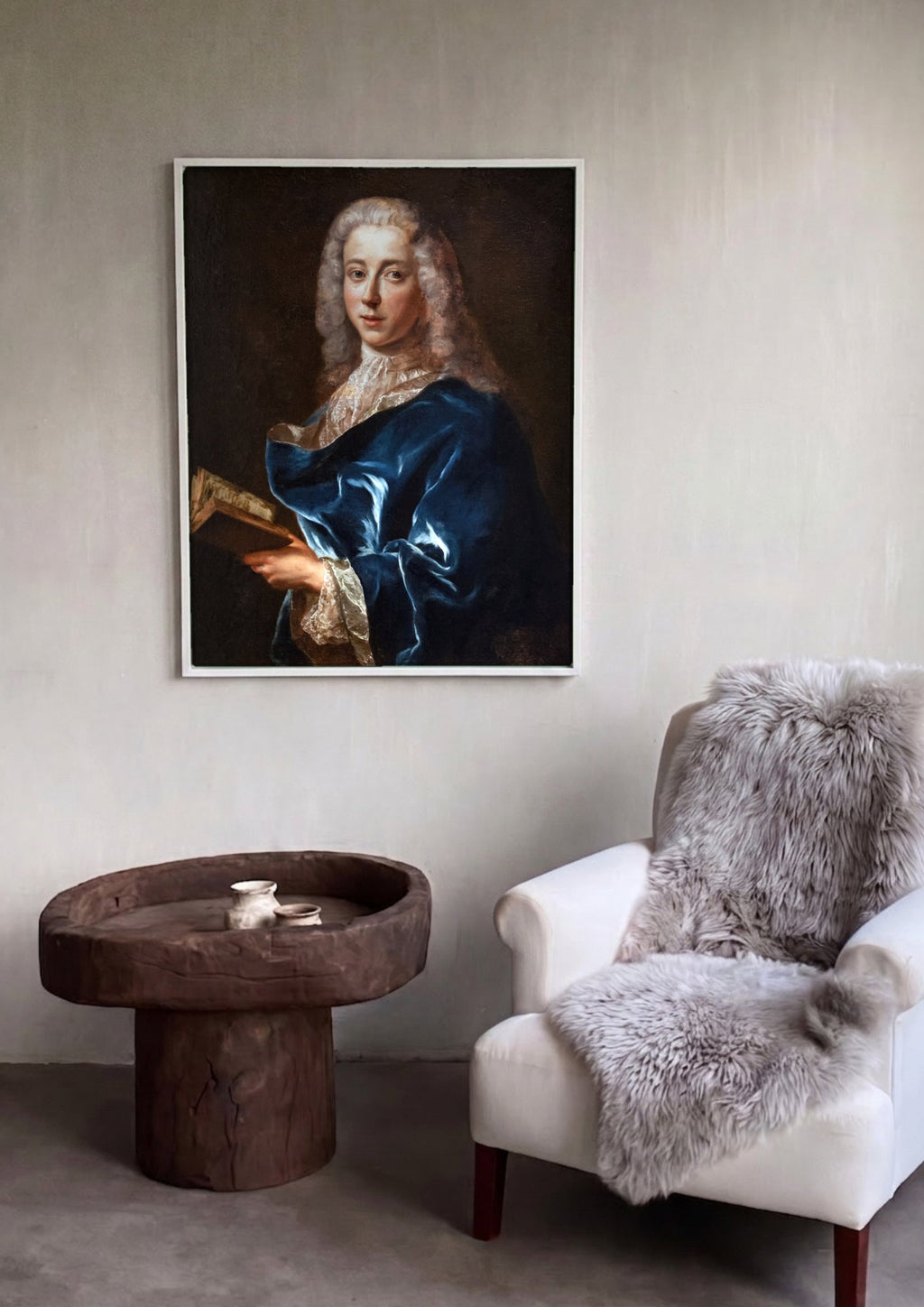 Quadro Decorativo Retrato de Homem com Livro - Jean François de Troy em ambiente decorado