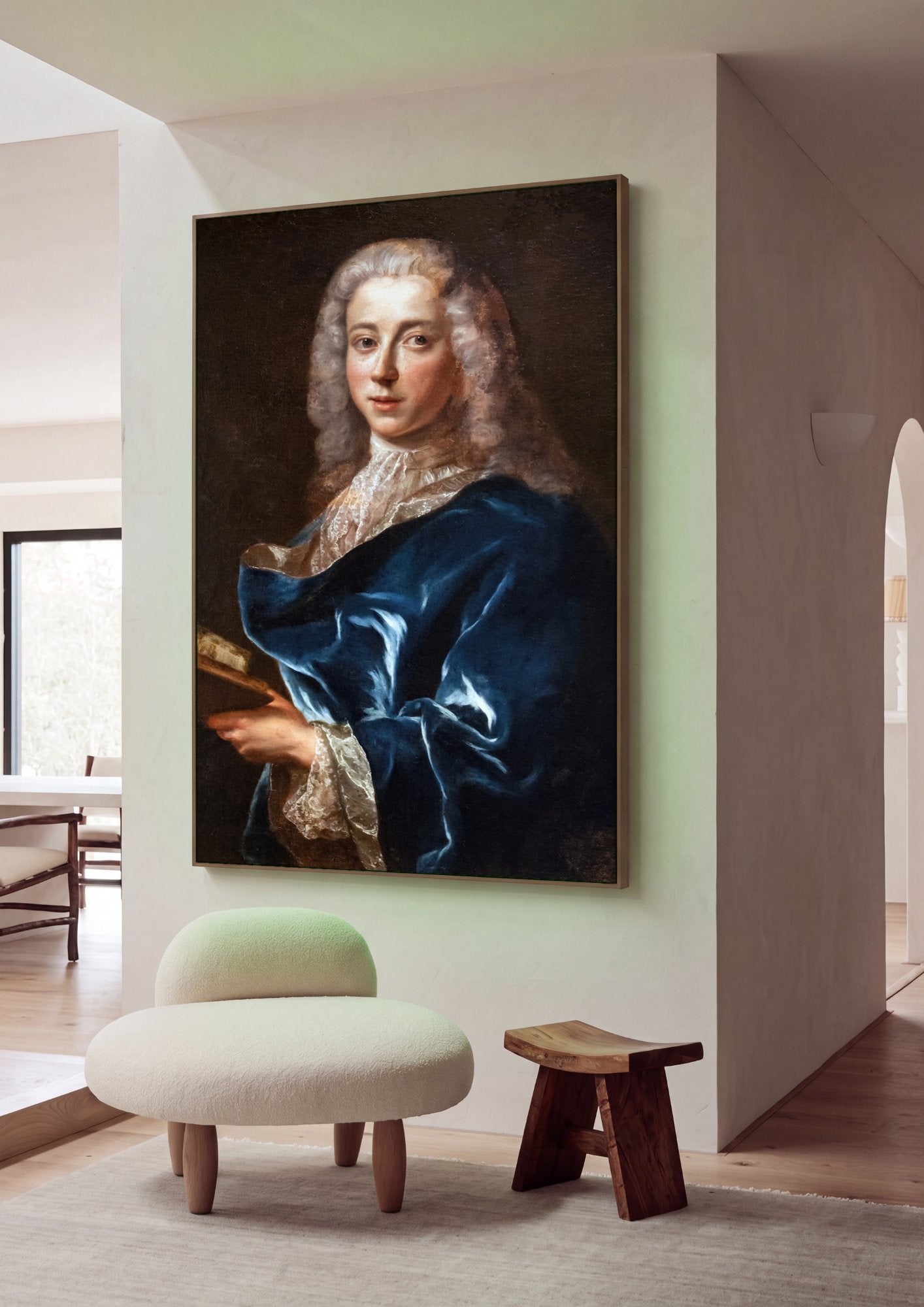 Quadro Decorativo Retrato de Homem com Livro - Jean François de Troy em ambiente decorado