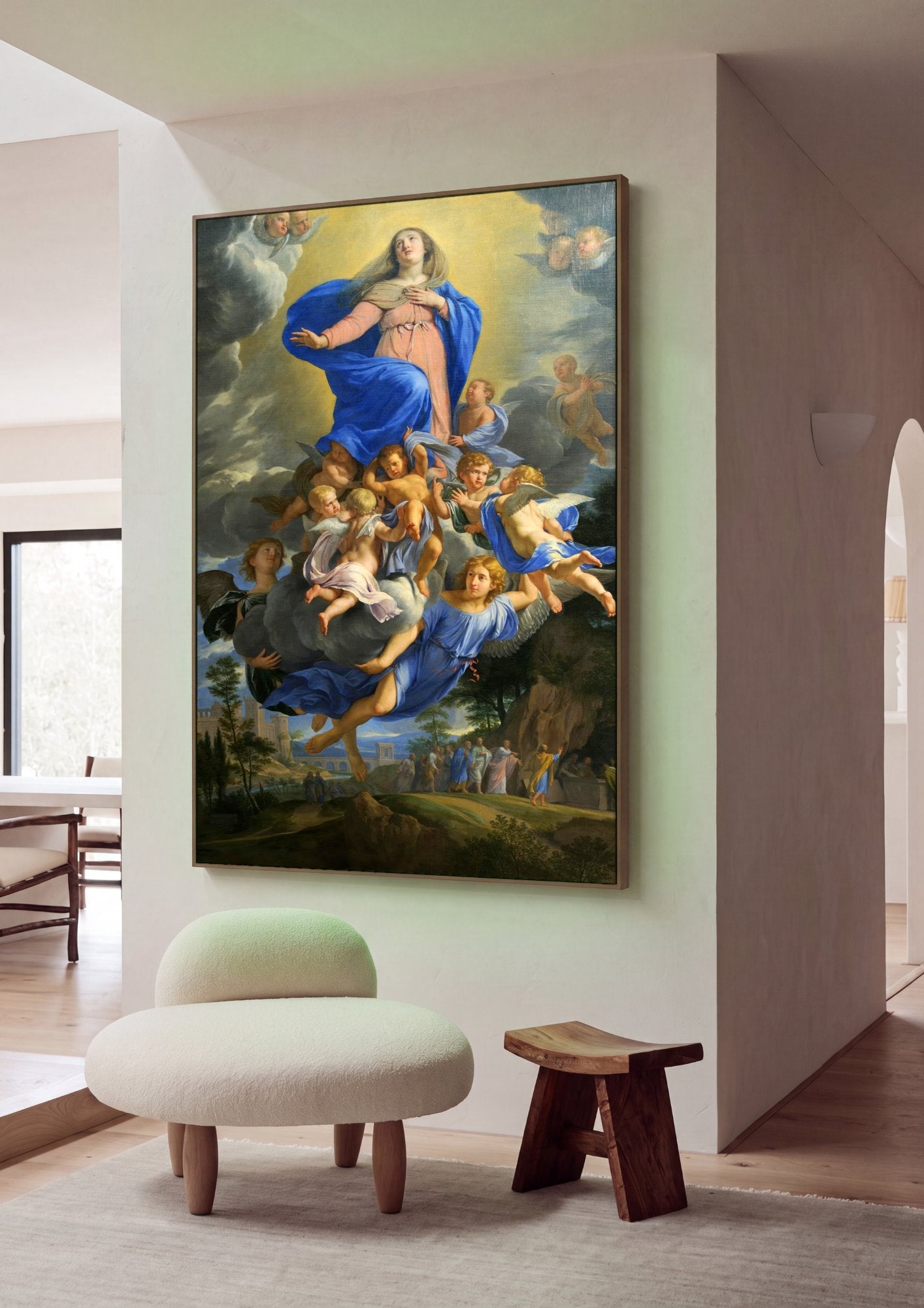 Quadro Decorativo A Assunção da Virgem - Philippe de Champaigne em ambiente decorado