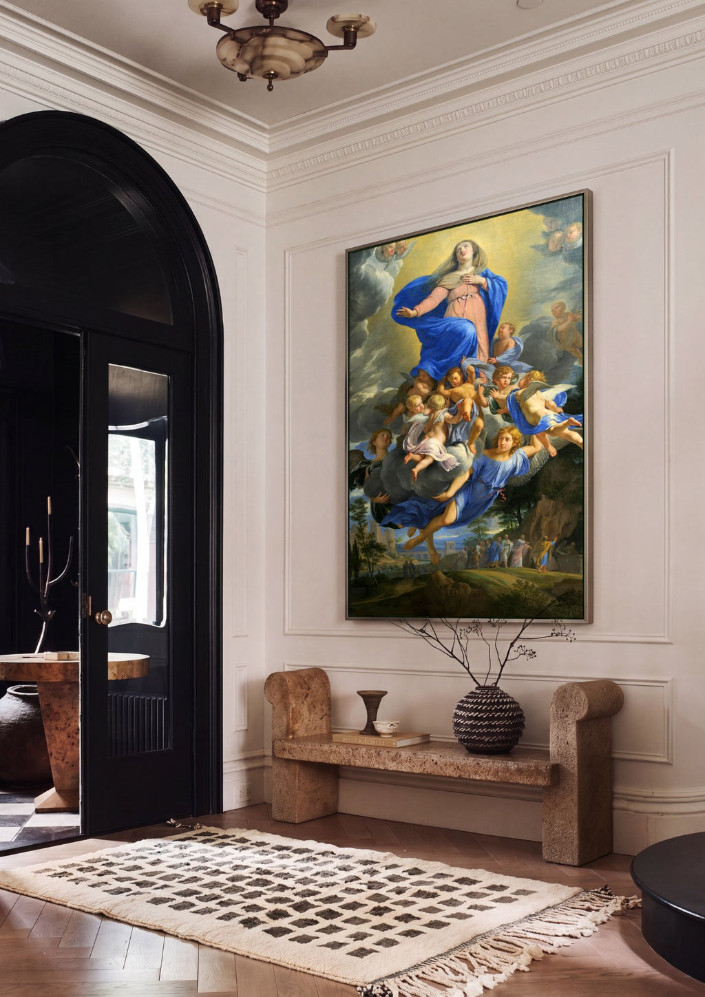 Quadro Decorativo A Assunção da Virgem - Philippe de Champaigne em ambiente decorado
