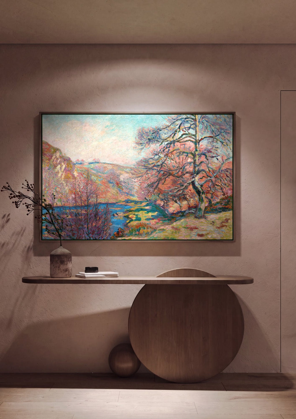 Quadro Decorativo Paisagem Outonal com Rio - Armand Guillaumin em ambiente decorado