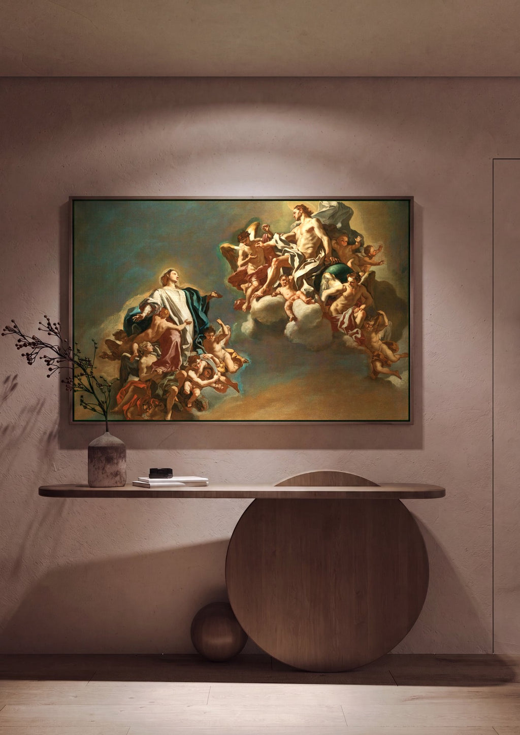 Quadro Decorativo A Assunção da Virgem - Solimena em ambiente decorado