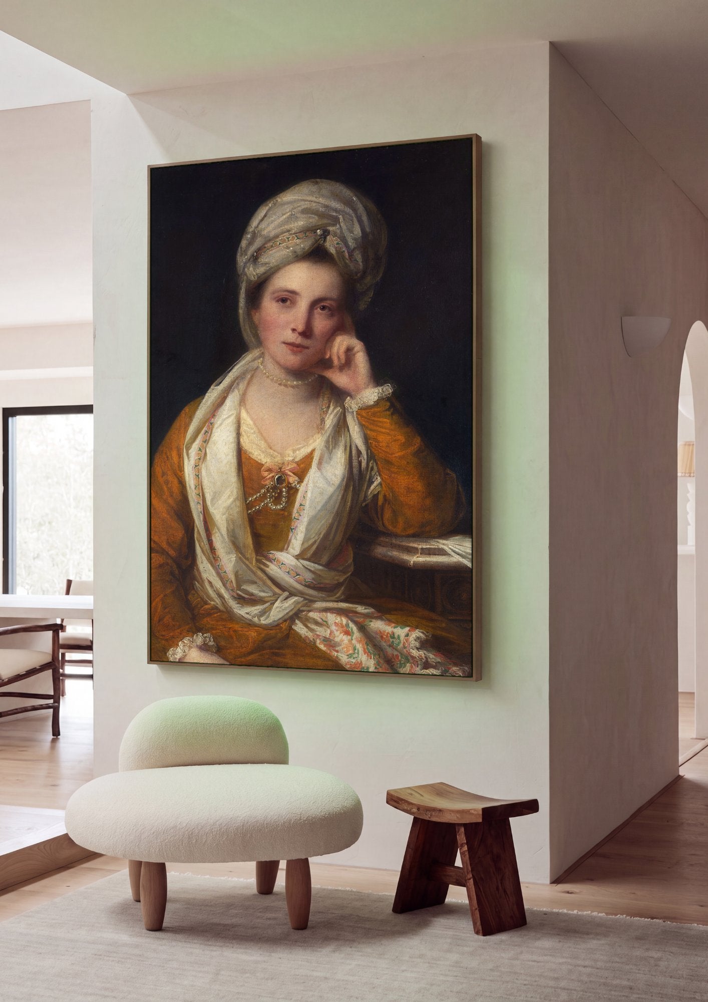 Quadro Decorativo Retrato Feminino com Turbante - Reynolds em ambiente decorado