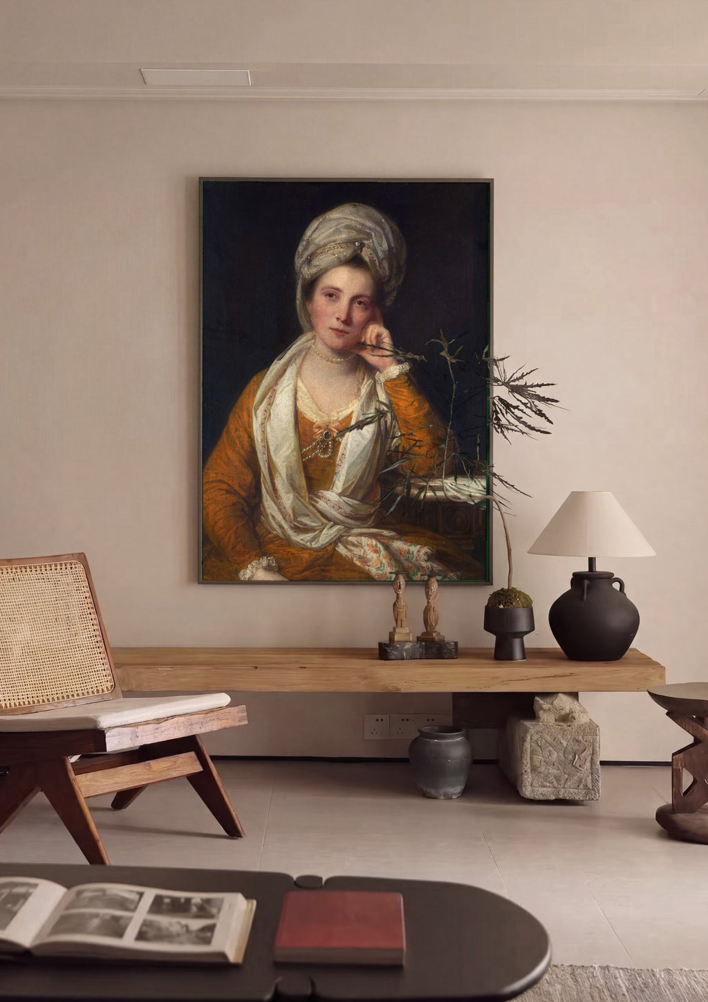 Quadro Decorativo Retrato Feminino com Turbante - Reynolds em ambiente decorado