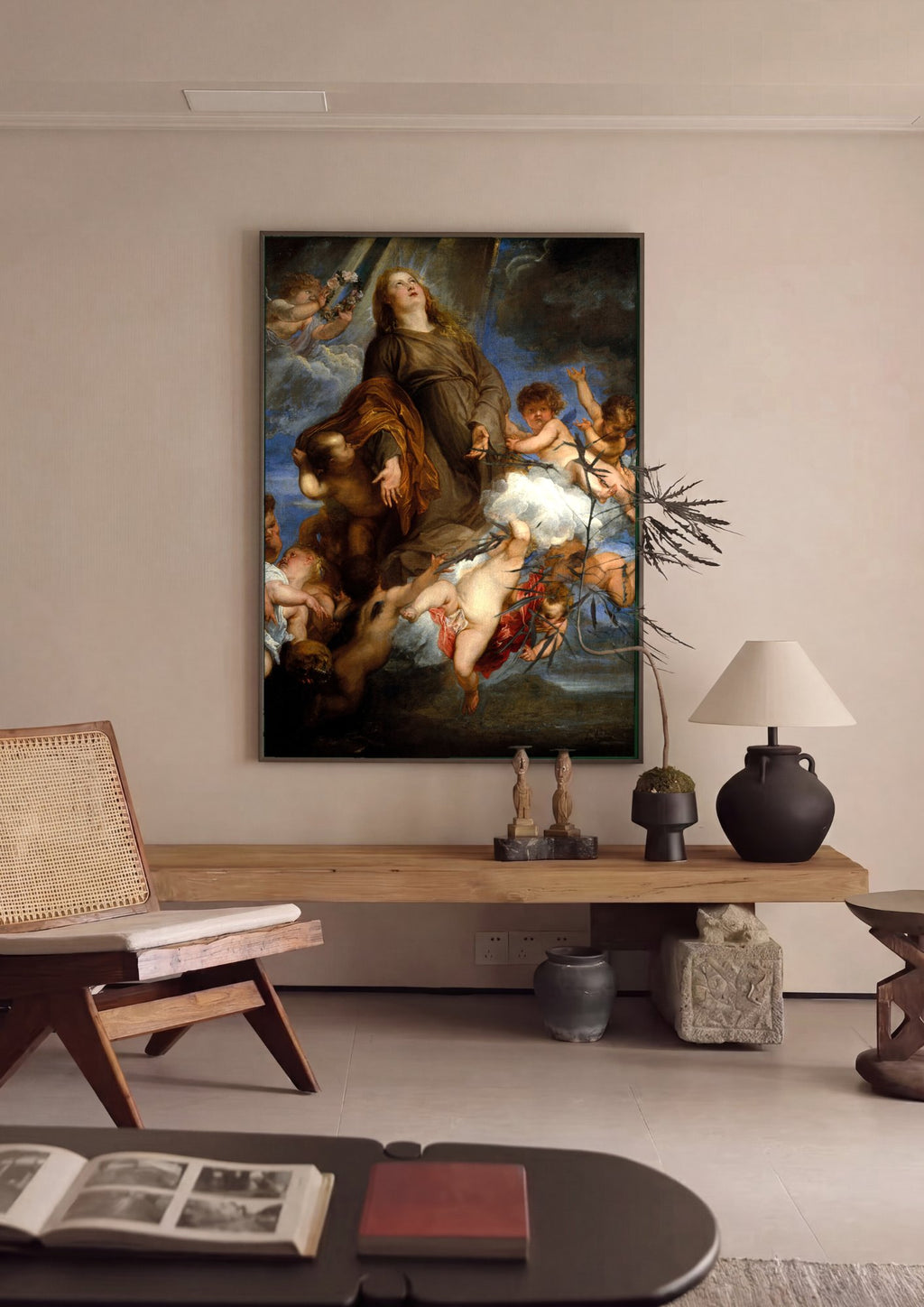 Quadro Decorativo A Assunção da Virgem - Van Dyck em ambiente decorado
