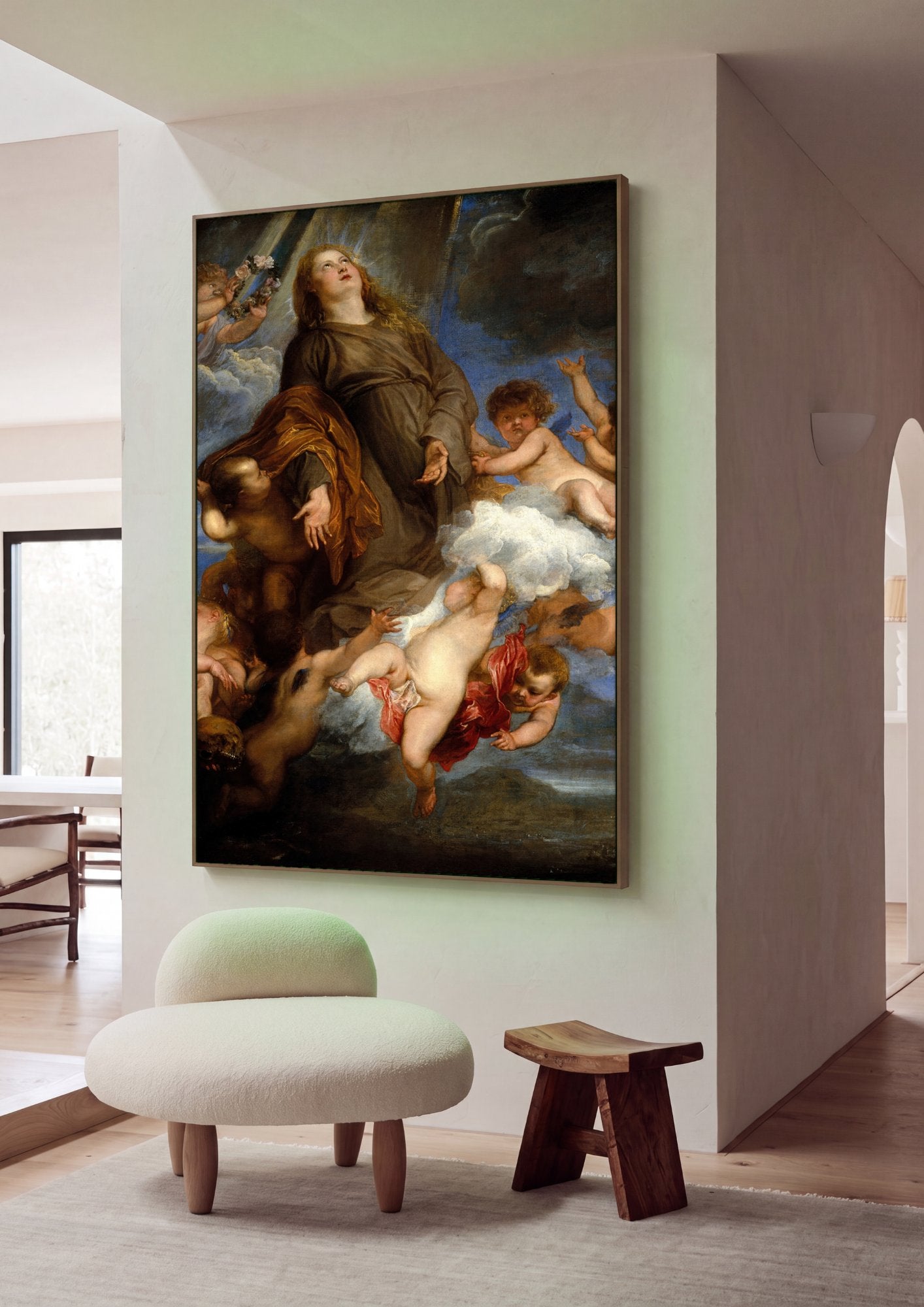 Quadro Decorativo A Assunção da Virgem - Van Dyck em ambiente decorado