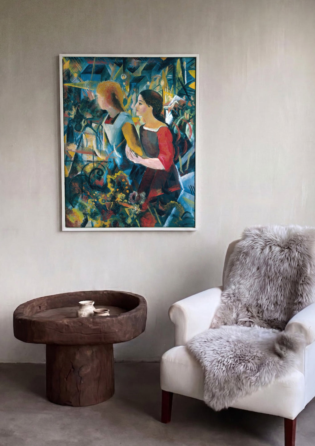 Quadro Decorativo Duas Garotas - August Macke em ambiente decorado