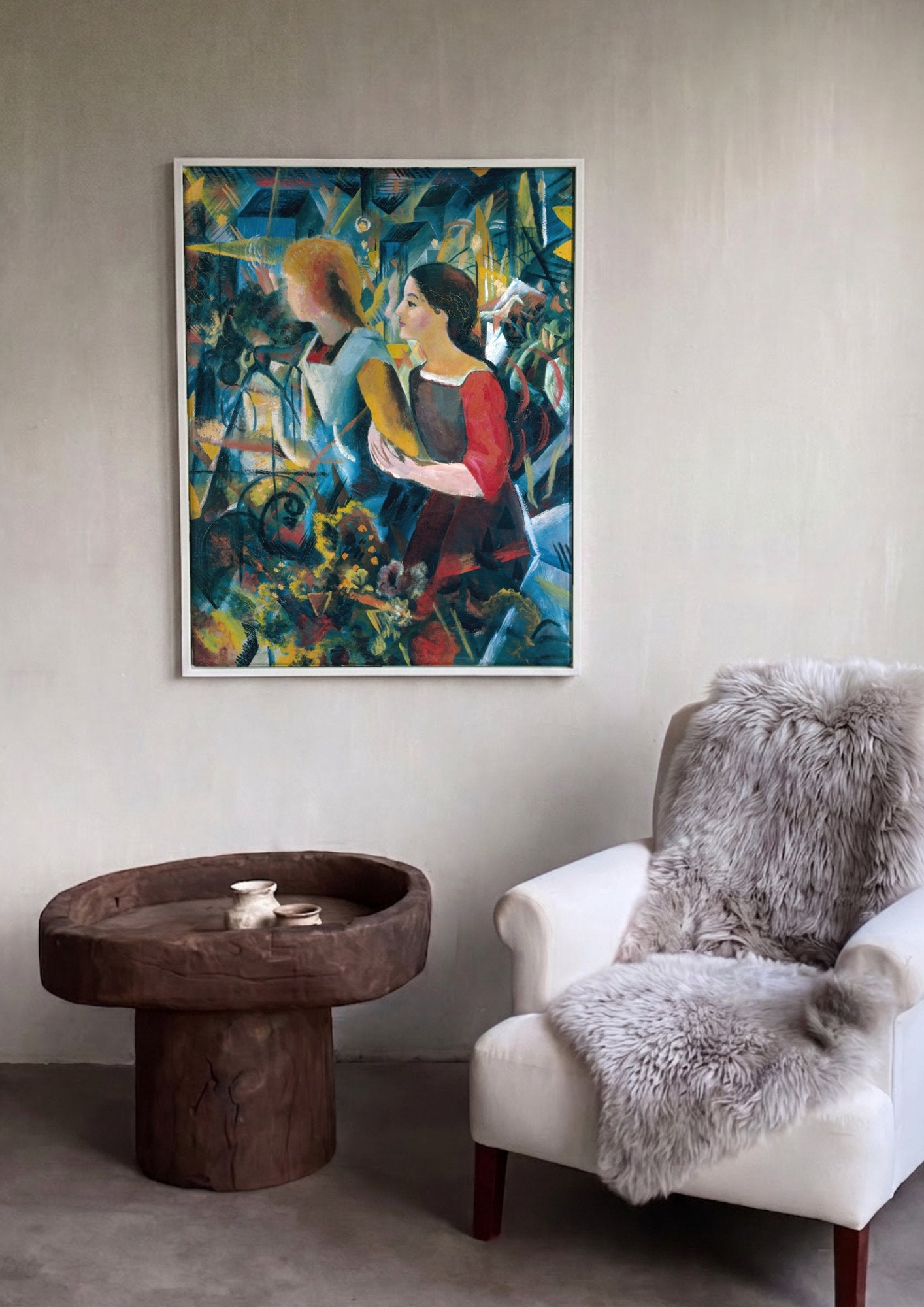 Quadro Decorativo Duas Garotas - August Macke em ambiente decorado
