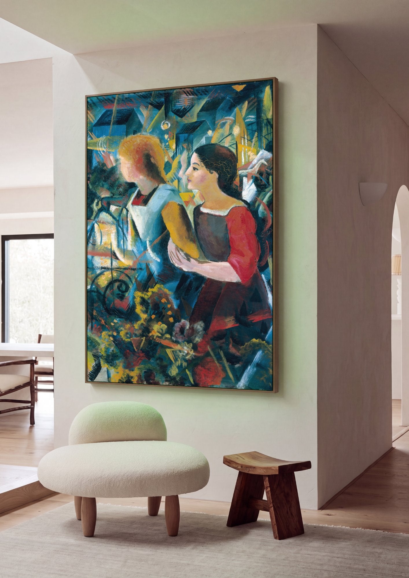 Quadro Decorativo Duas Garotas - August Macke em ambiente decorado