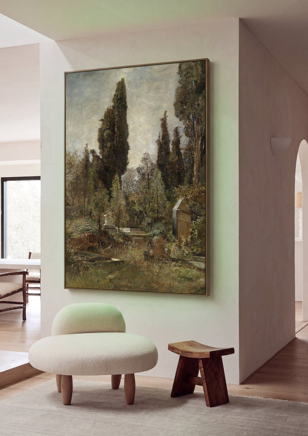 Quadro Decorativo 'Cemitério no Jardim' - Marie Egner em ambiente decorado