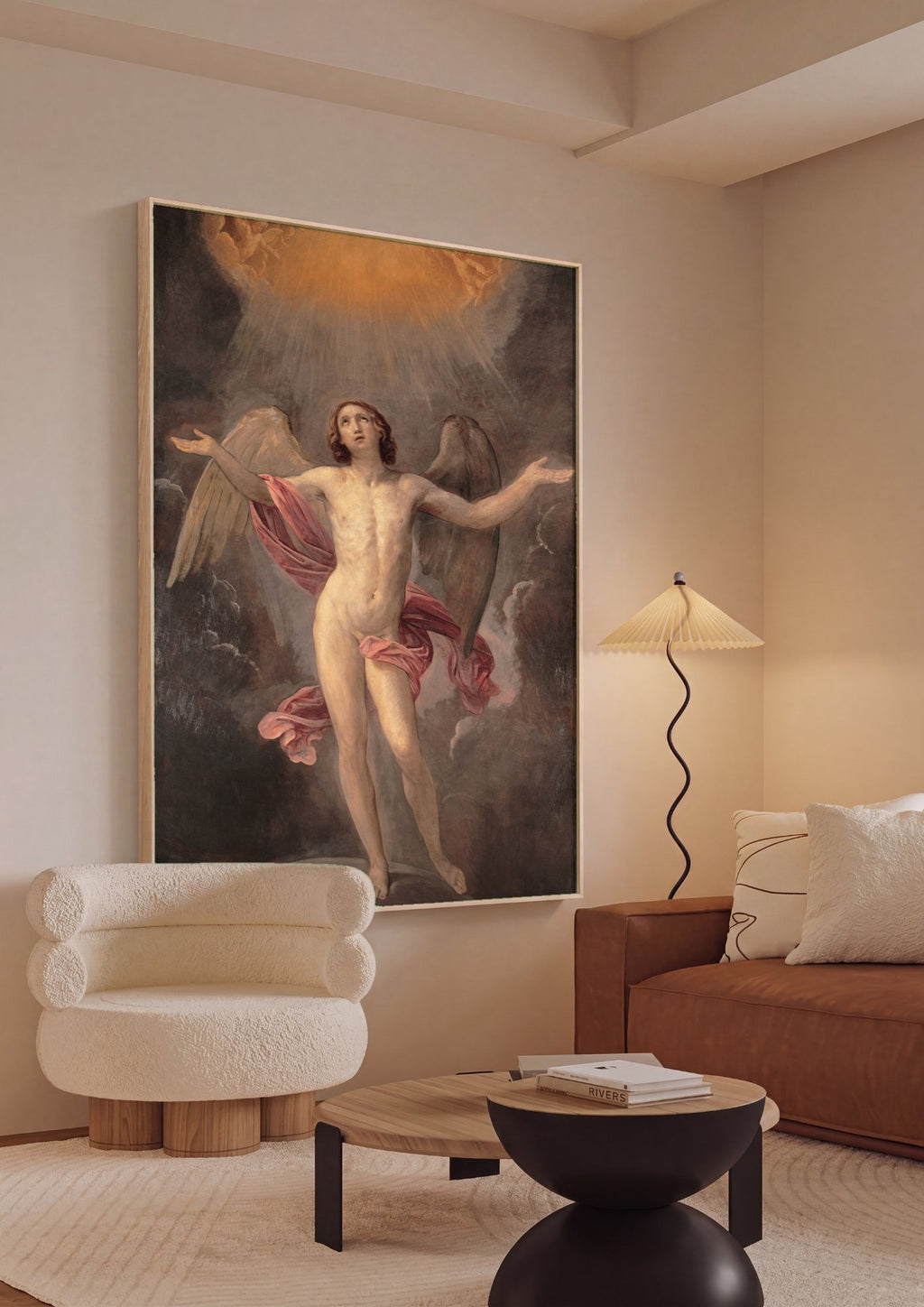 Quadro Decorativo A Assunção de Maria Madalena - Guido Reni em ambiente decorado