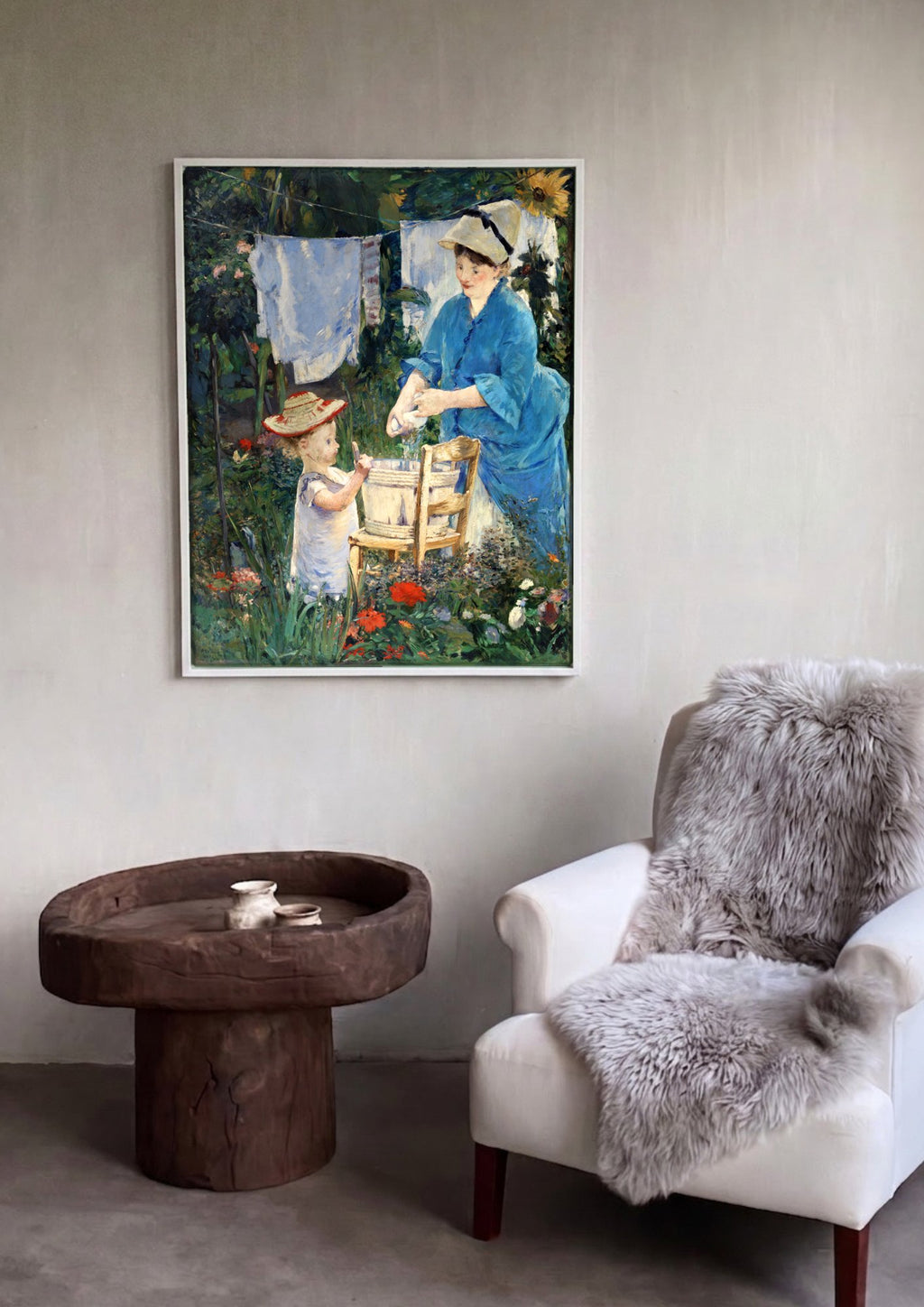Quadro Decorativo A Lavadeira - Edouard Manet em ambiente decorado