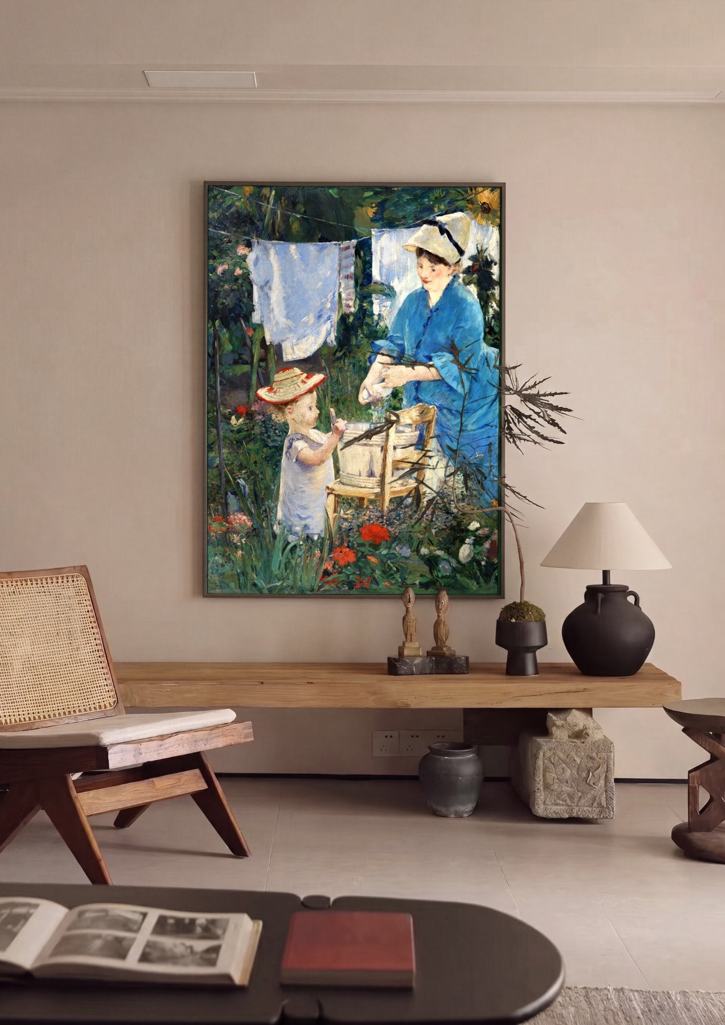 Quadro Decorativo A Lavadeira - Edouard Manet em ambiente decorado