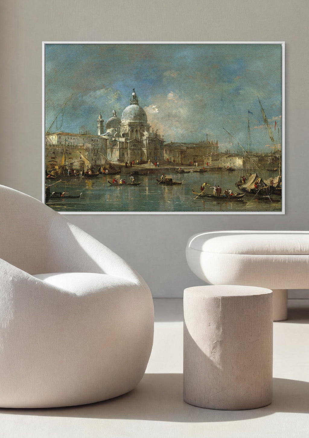 Quadro Decorativo A Basílica de Santa Maria della Salute - Guardi em ambiente decorado