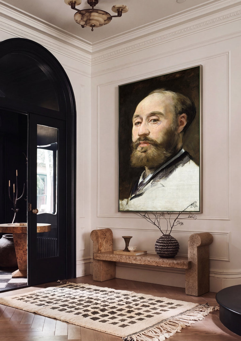 Quadro Decorativo Retrato de Stephane Mallarmé - Edouard Manet em ambiente decorado