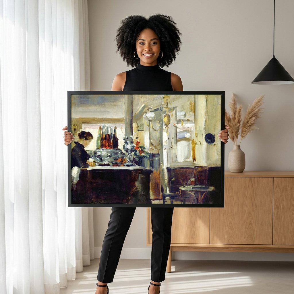Quadro Decorativo A Camareira - Edouard Manet com modelo em ambiente