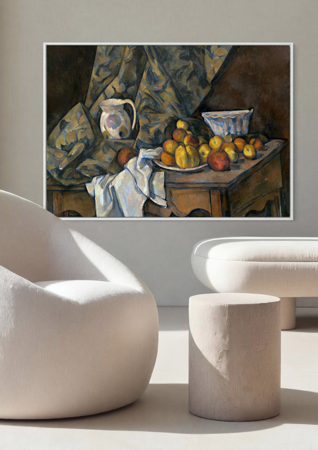 Quadro Decorativo Natureza-morta com Maçãs e Pêras - Cézanne em ambiente decorado