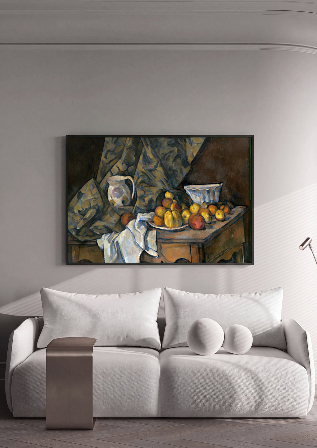 Quadro Decorativo Natureza-morta com Maçãs e Pêras - Cézanne em ambiente decorado