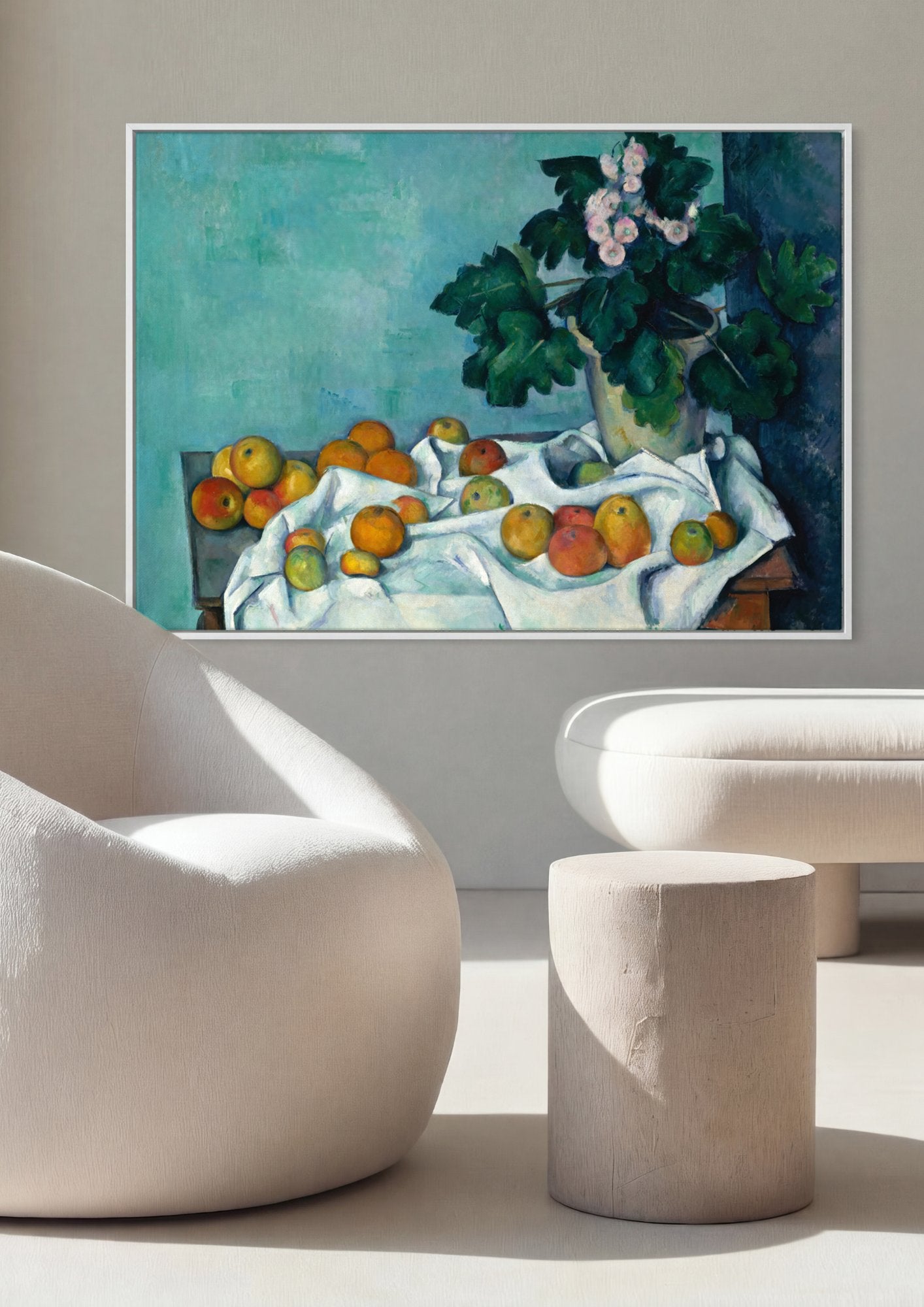 Quadro Decorativo Natureza-Morta com Maçãs - Cézanne em ambiente decorado