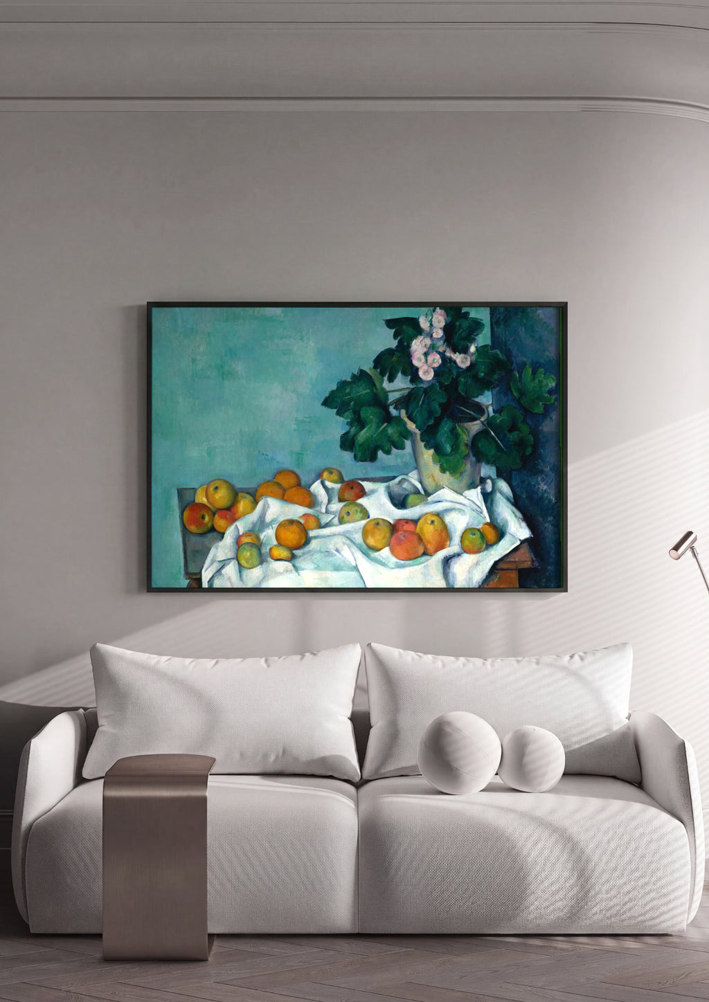 Quadro Decorativo Natureza-Morta com Maçãs - Cézanne em ambiente decorado