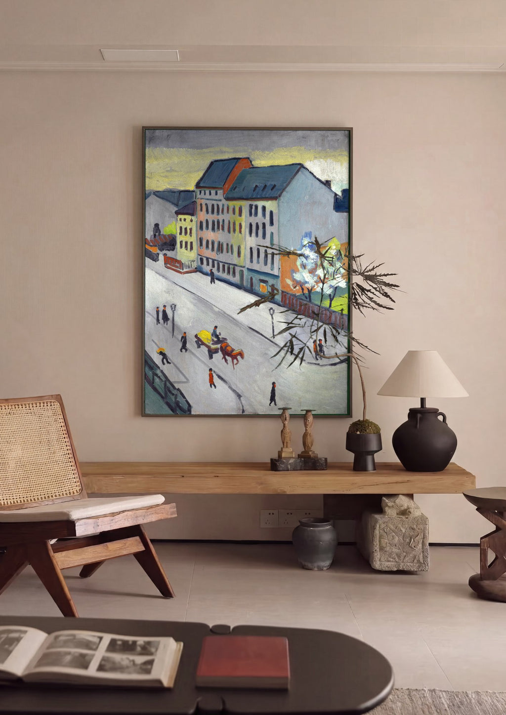 Quadro Decorativo Cena Urbana - August Macke em ambiente decorado