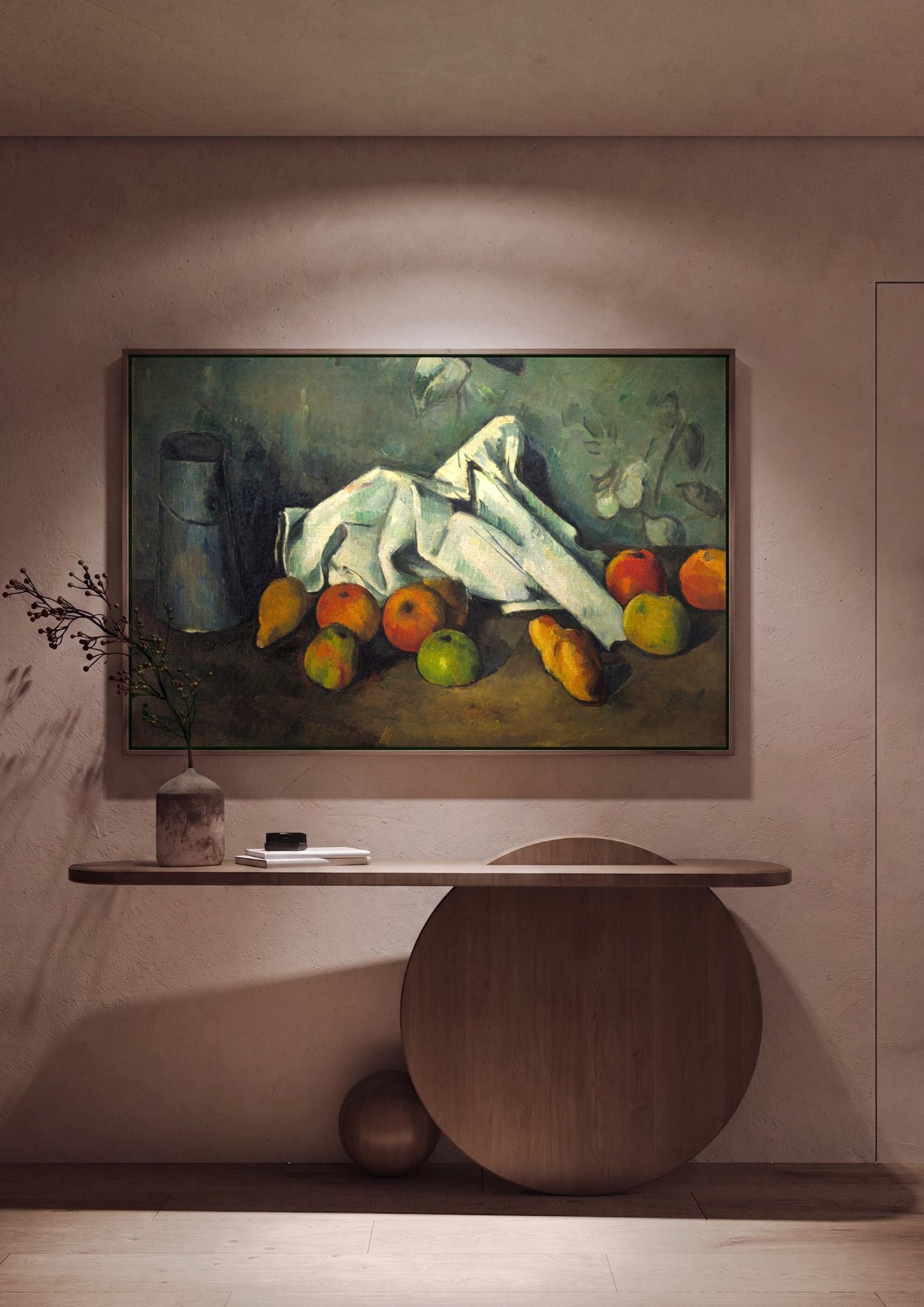 Quadro Decorativo Natureza-Morta com Maçãs e Pêras - Cézanne em ambiente decorado