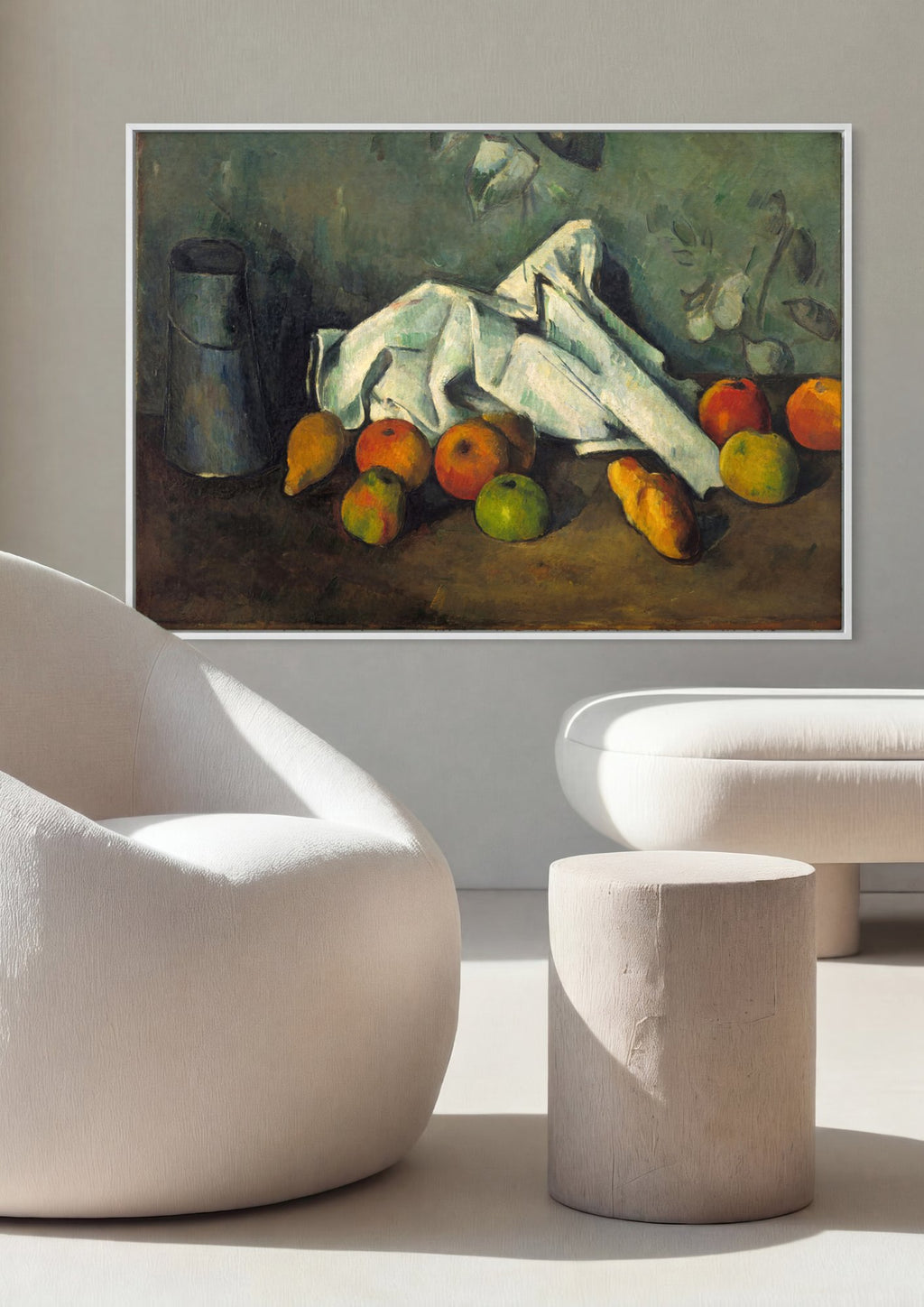 Quadro Decorativo Natureza-Morta com Maçãs e Pêras - Cézanne em ambiente decorado